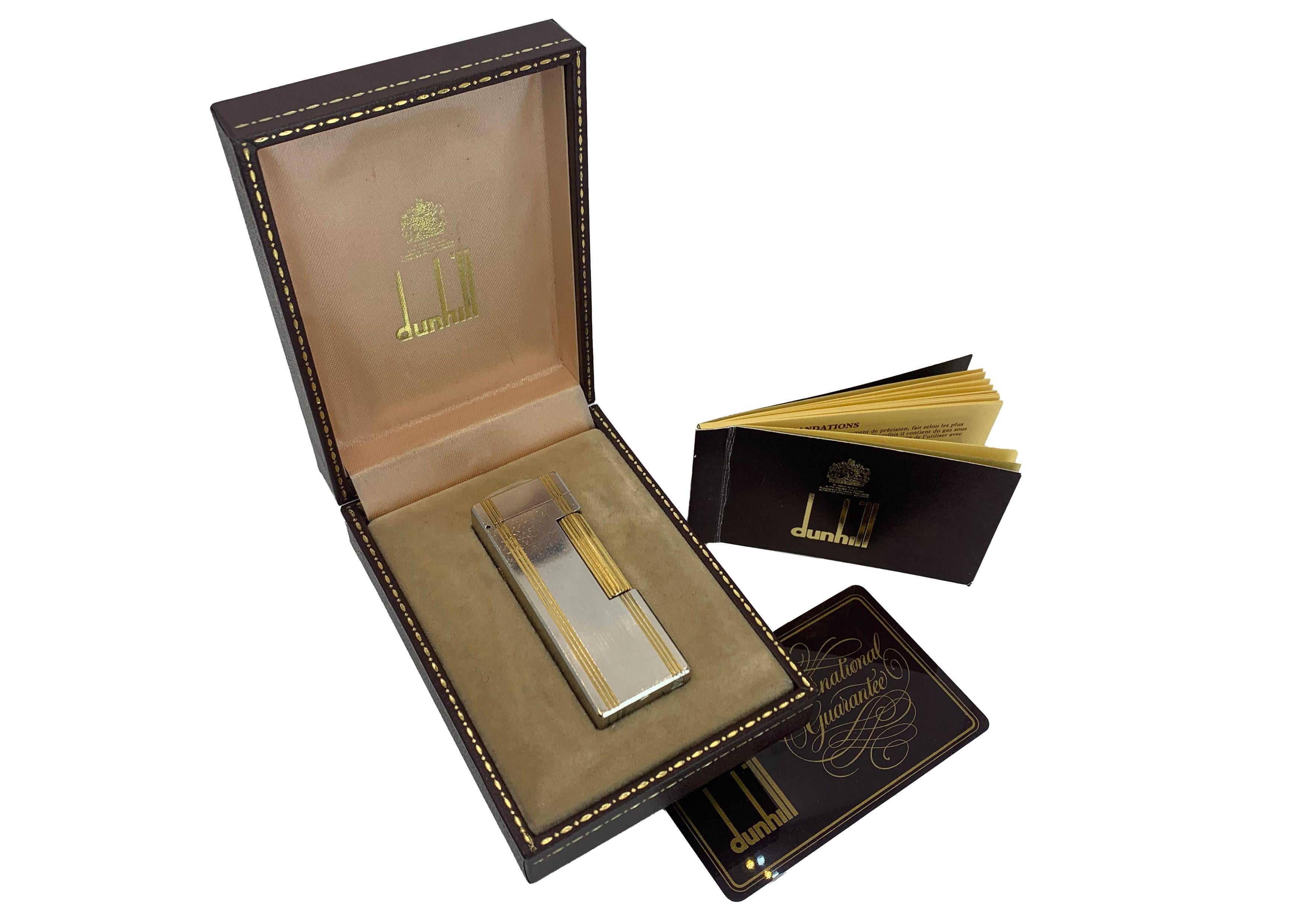 Dunhill Encendedor de Bolsillo Rollagas Bicolor Dorado 18ct en venta 10