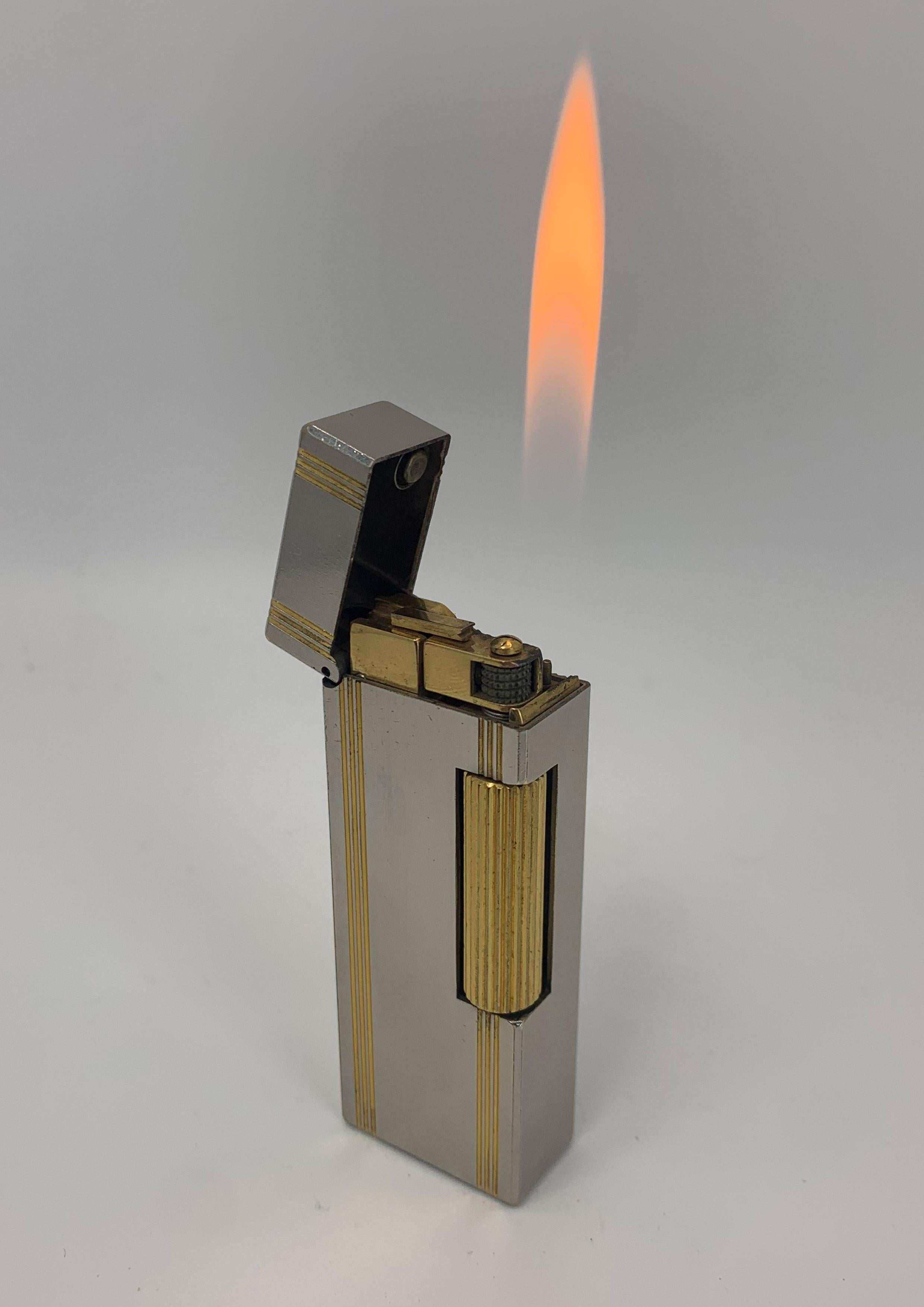 Dunhill Encendedor de Bolsillo Rollagas Bicolor Dorado 18ct en venta 12