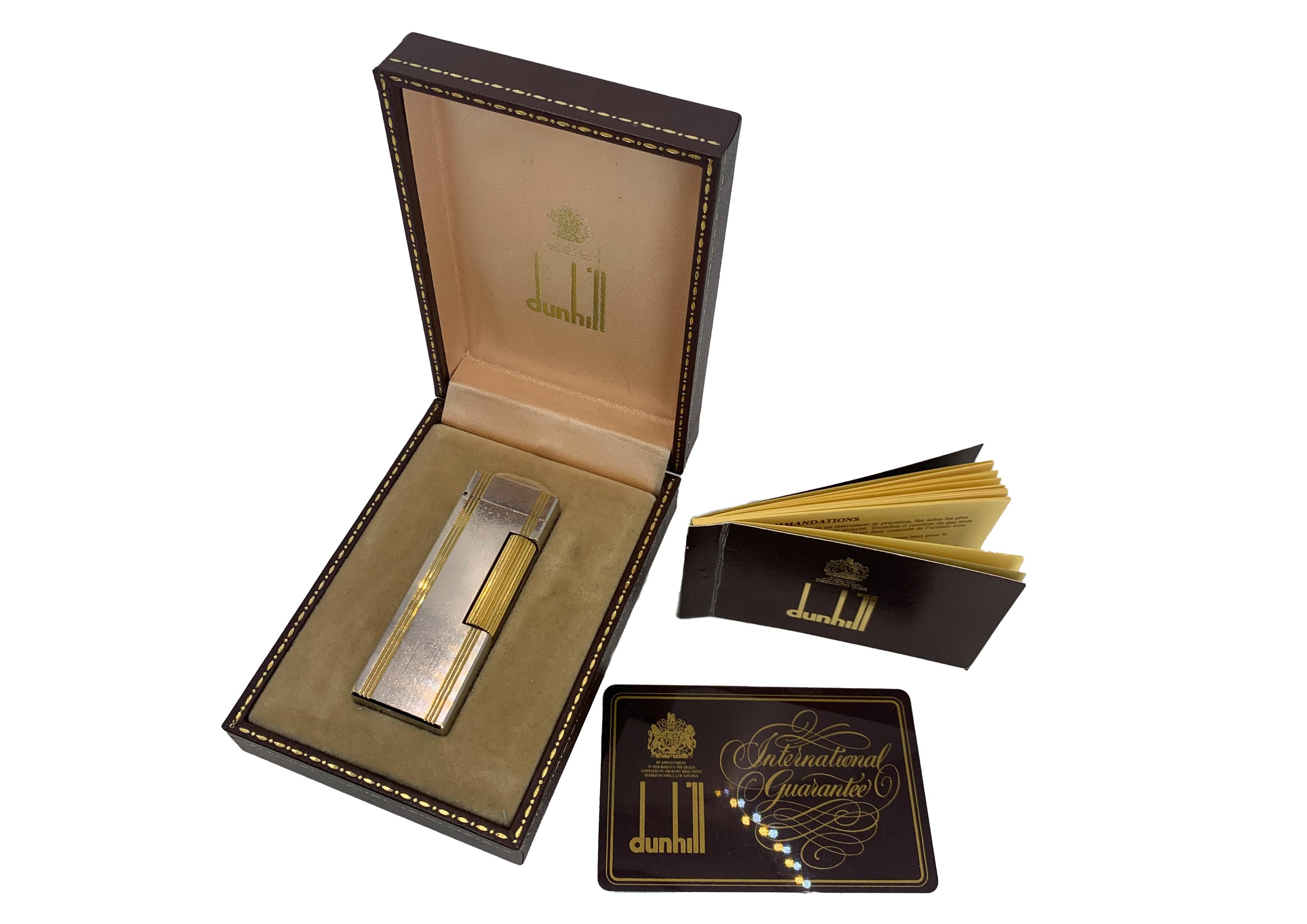 Dunhill Encendedor de Bolsillo Rollagas Bicolor Dorado 18ct Art Decó en venta