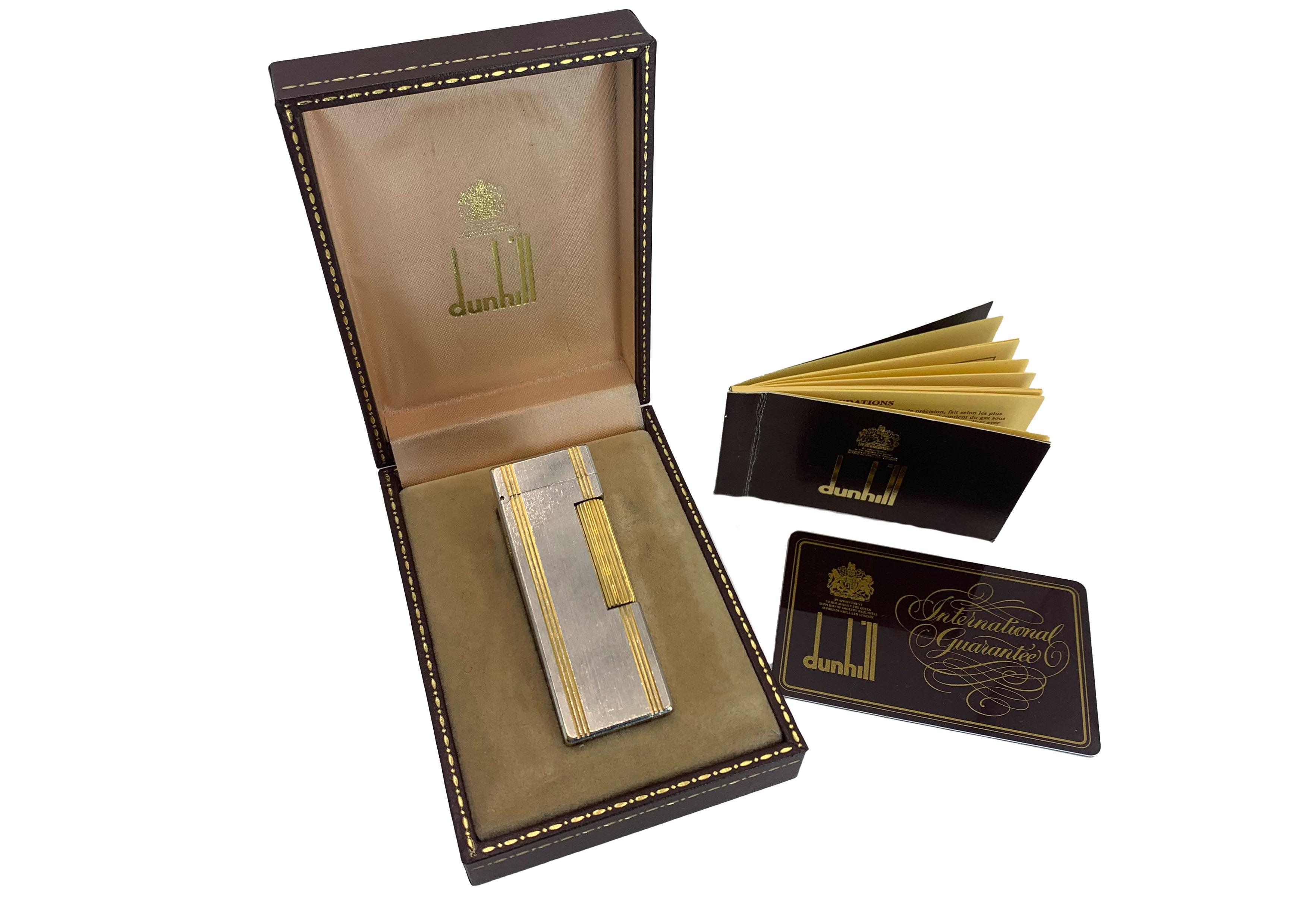 Dunhill Encendedor de Bolsillo Rollagas Bicolor Dorado 18ct Británico en venta