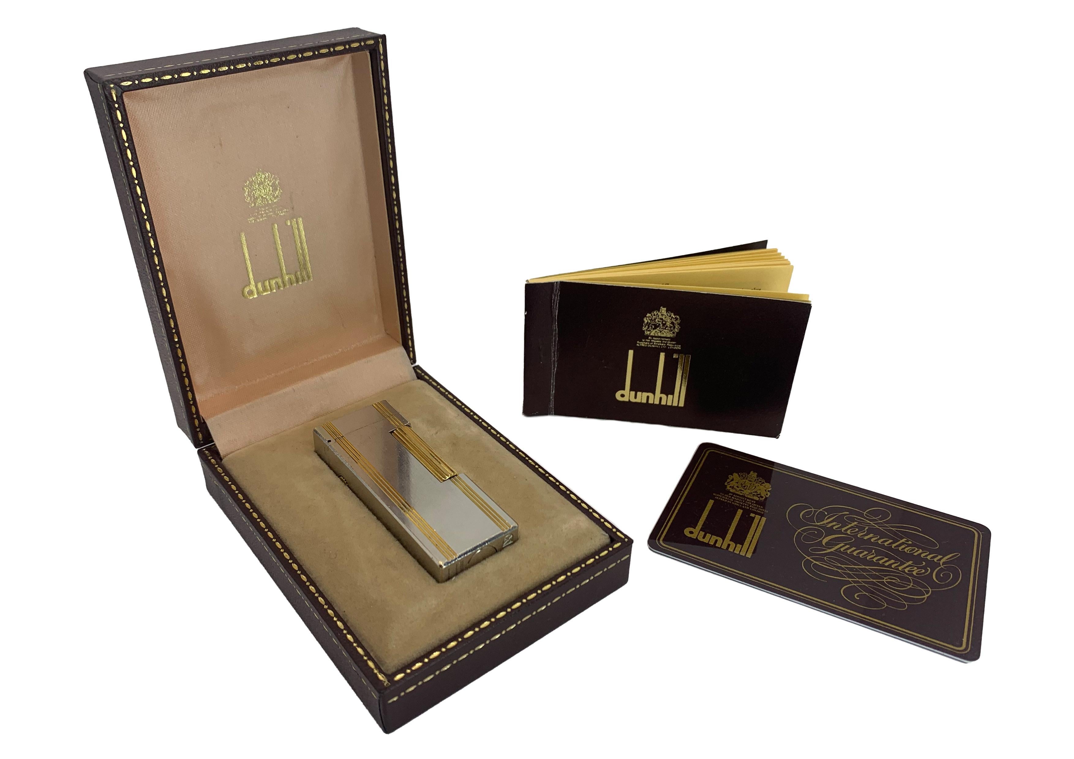 Dunhill Encendedor de Bolsillo Rollagas Bicolor Dorado 18ct Chapado en venta