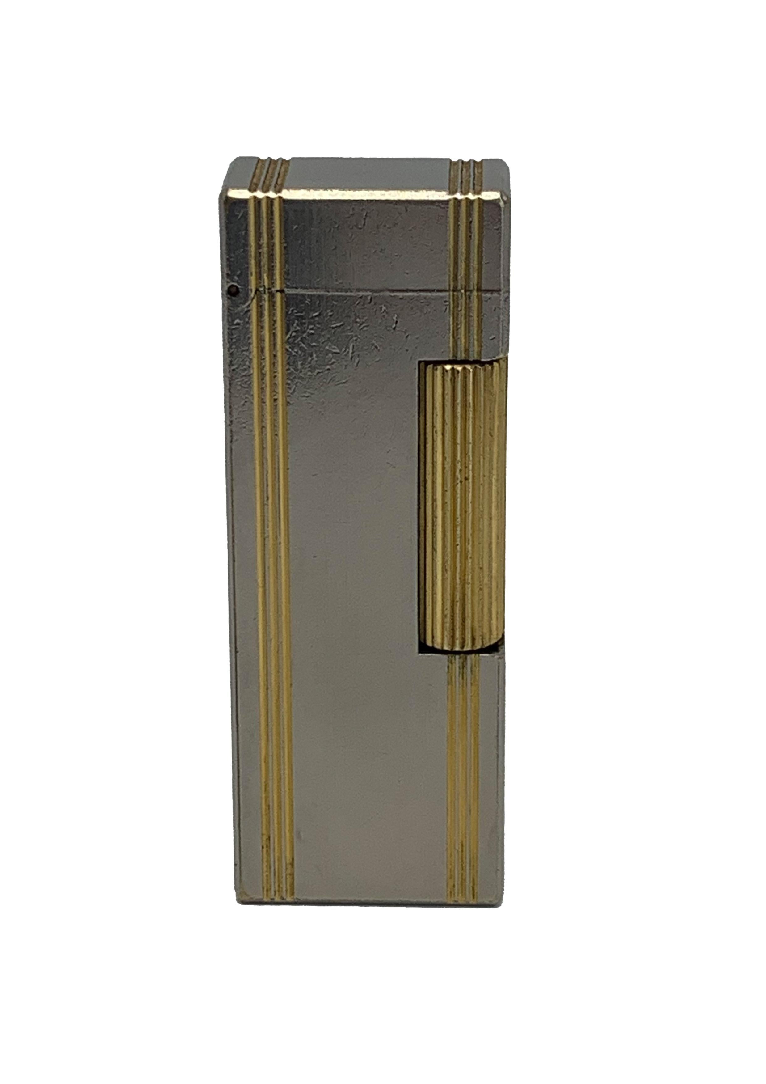 Dunhill Encendedor de Bolsillo Rollagas Bicolor Dorado 18ct siglo XX en venta