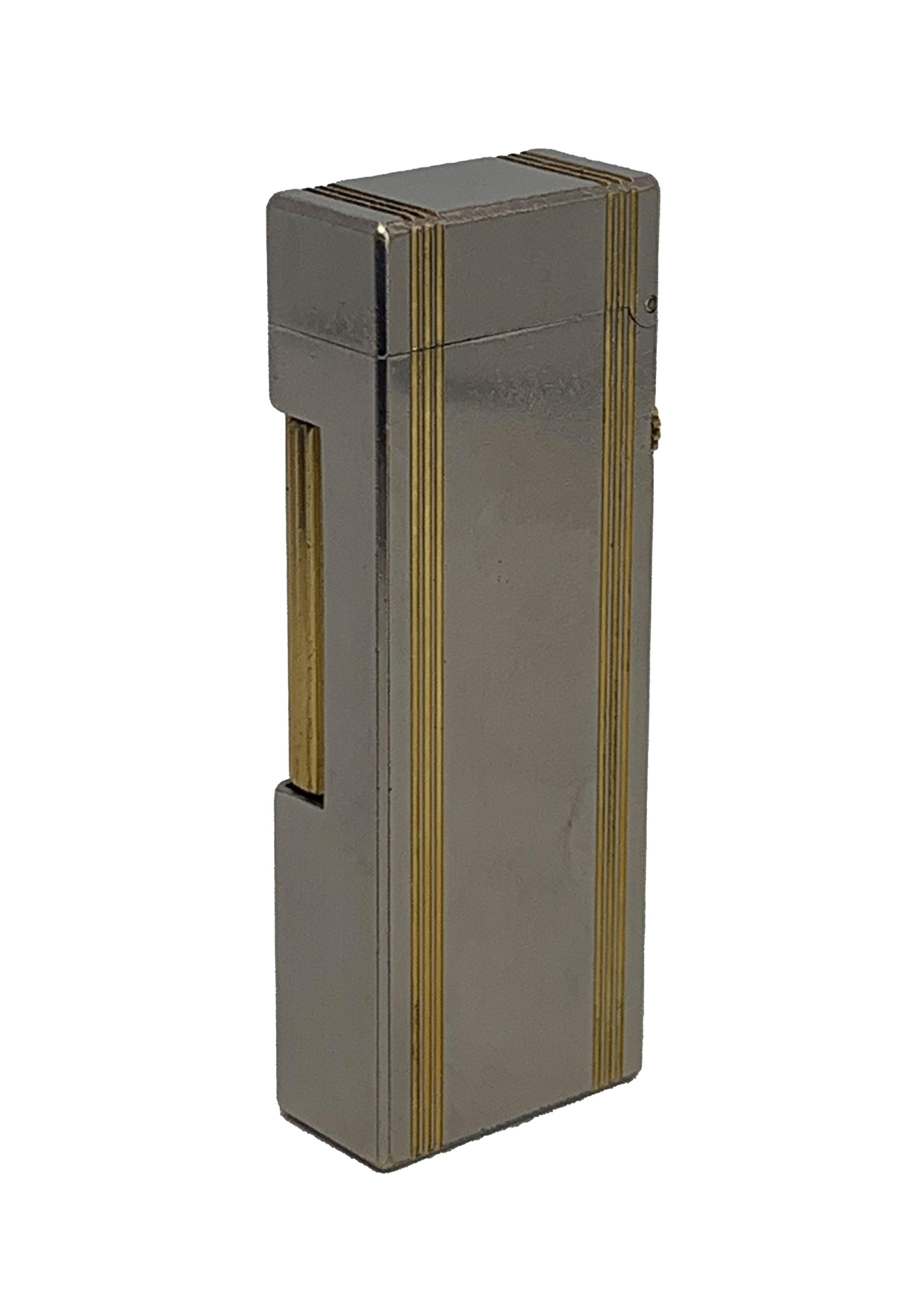 Dunhill Encendedor de Bolsillo Rollagas Bicolor Dorado 18ct en venta 1