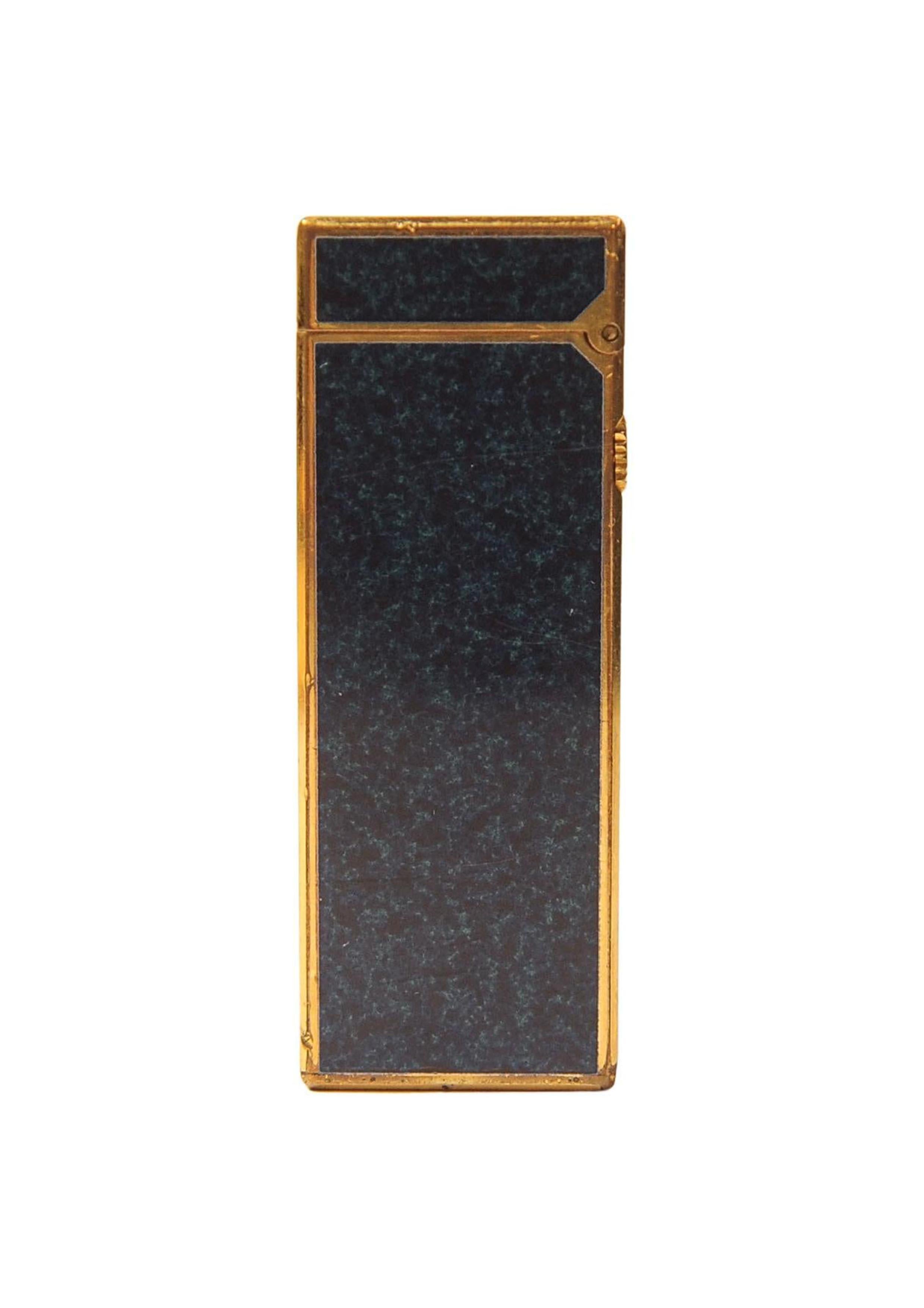 Dunhill Mechero Rollagas Lacado en Mármol Azul Chapado en Oro de 18 ct En Caja y Con Mantenimiento en venta 10