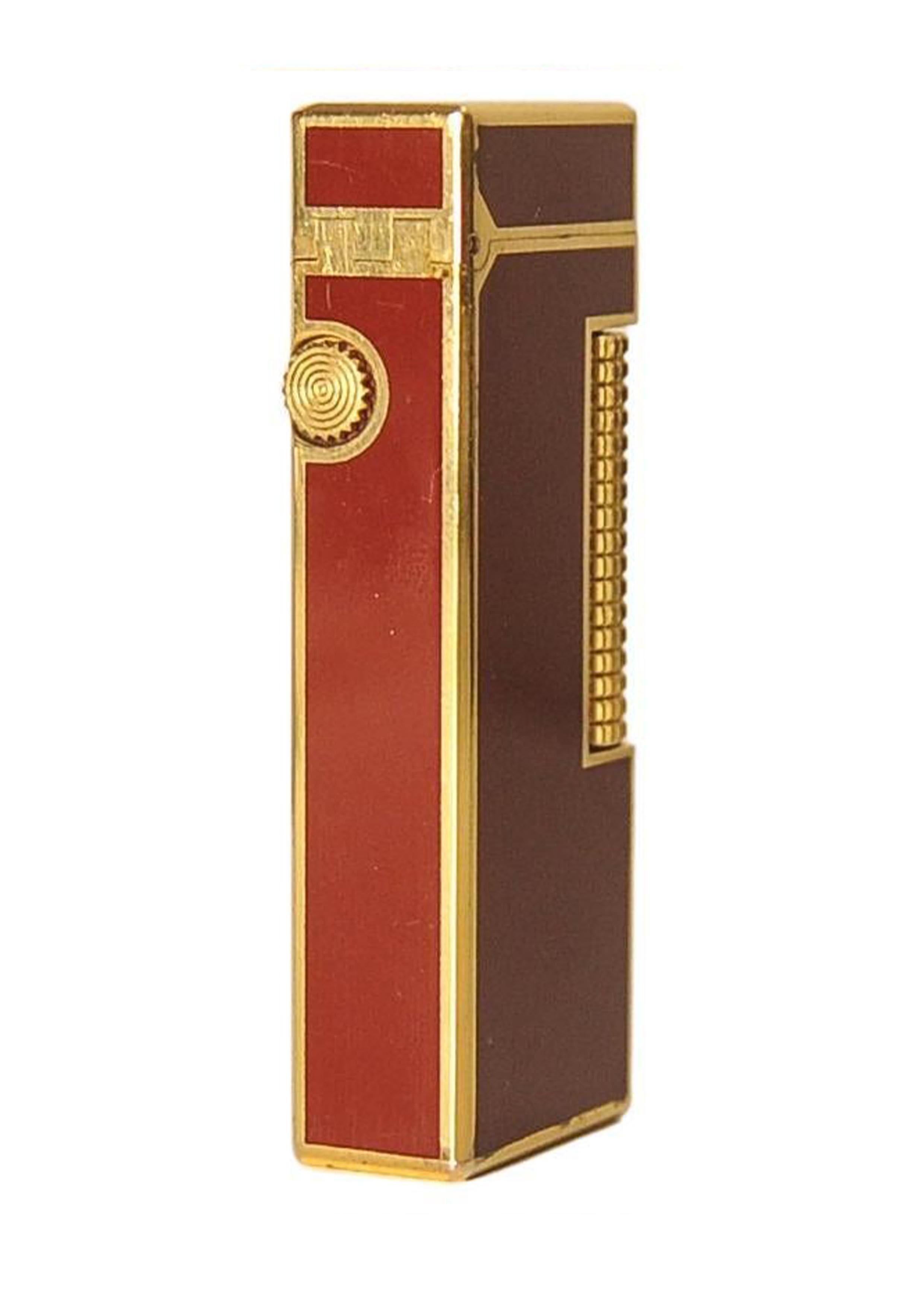 Dunhill 18ct Gold Plated Red Lacquered Rollagas Classic Lighter Boxed & Serviced en vente 7