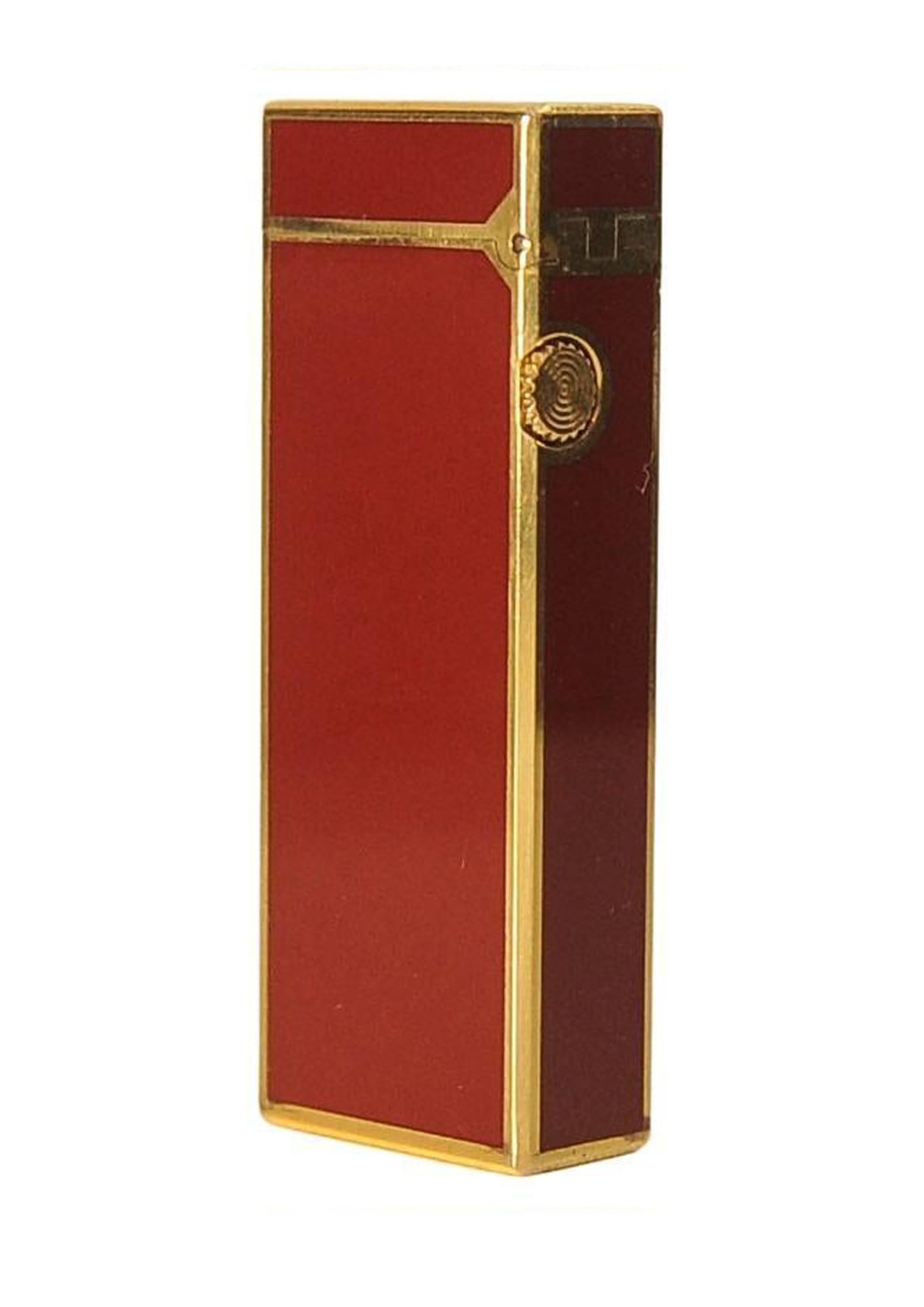 Dunhill 18ct Gold Plated Red Lacquered Rollagas Classic Lighter Boxed & Serviced en vente 8