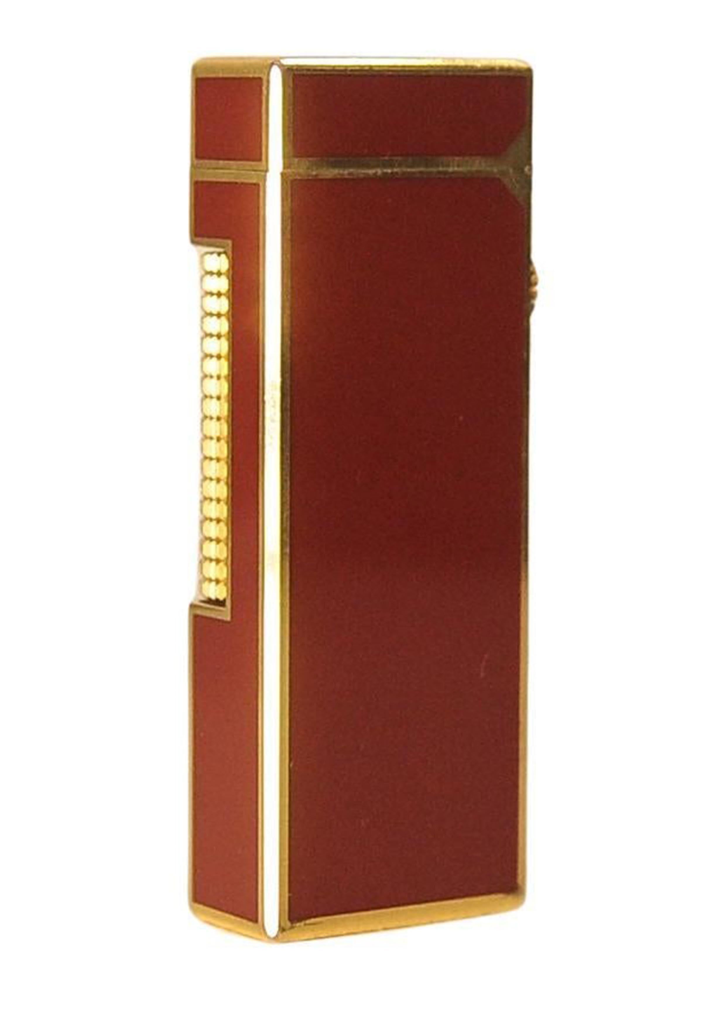 Dunhill 18ct Gold Plated Red Lacquered Rollagas Classic Lighter Boxed & Serviced en vente 1