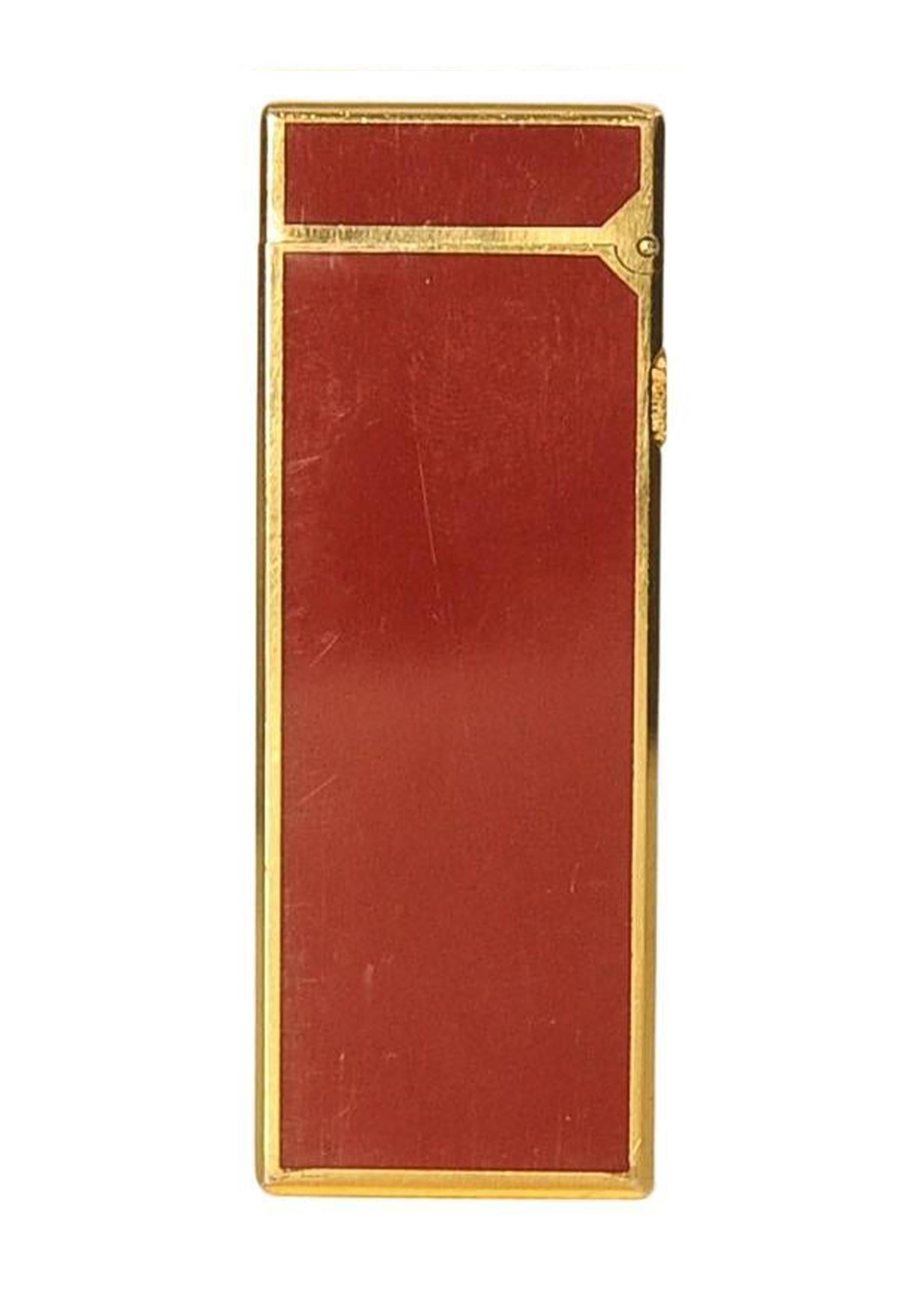 Dunhill 18ct Gold Plated Red Lacquered Rollagas Classic Lighter Boxed & Serviced en vente 2