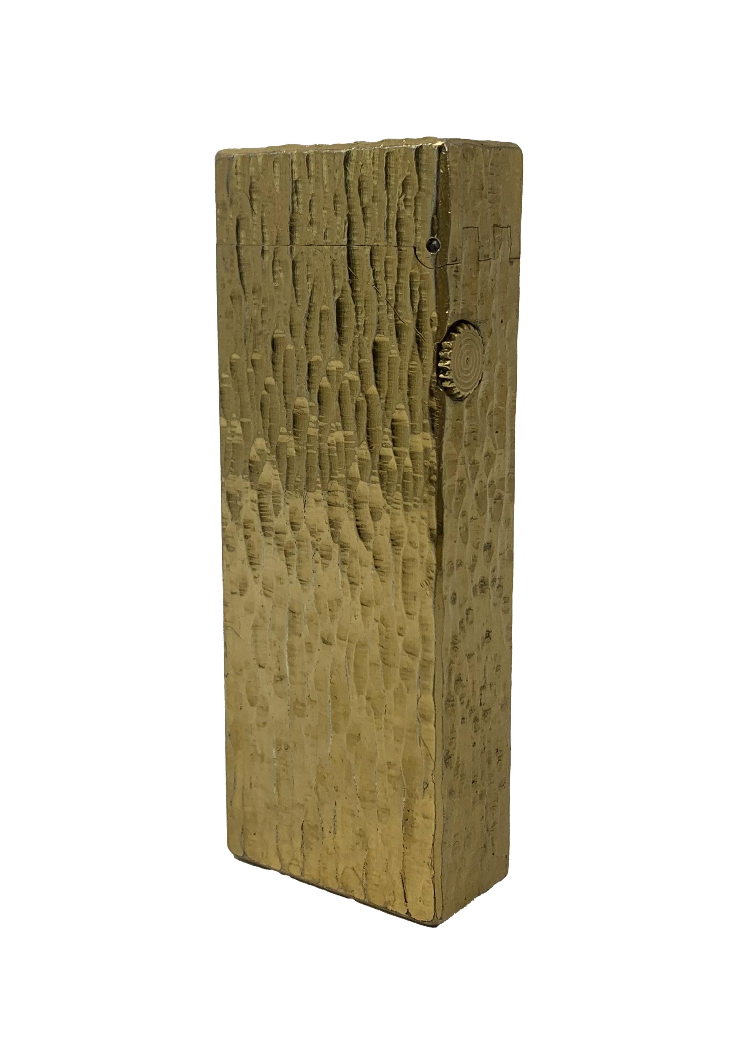 Dunhill Encendedor De Bolsillo Y Caja De Rollagas Efecto Corteza Chapado En Oro 18ct en venta 12