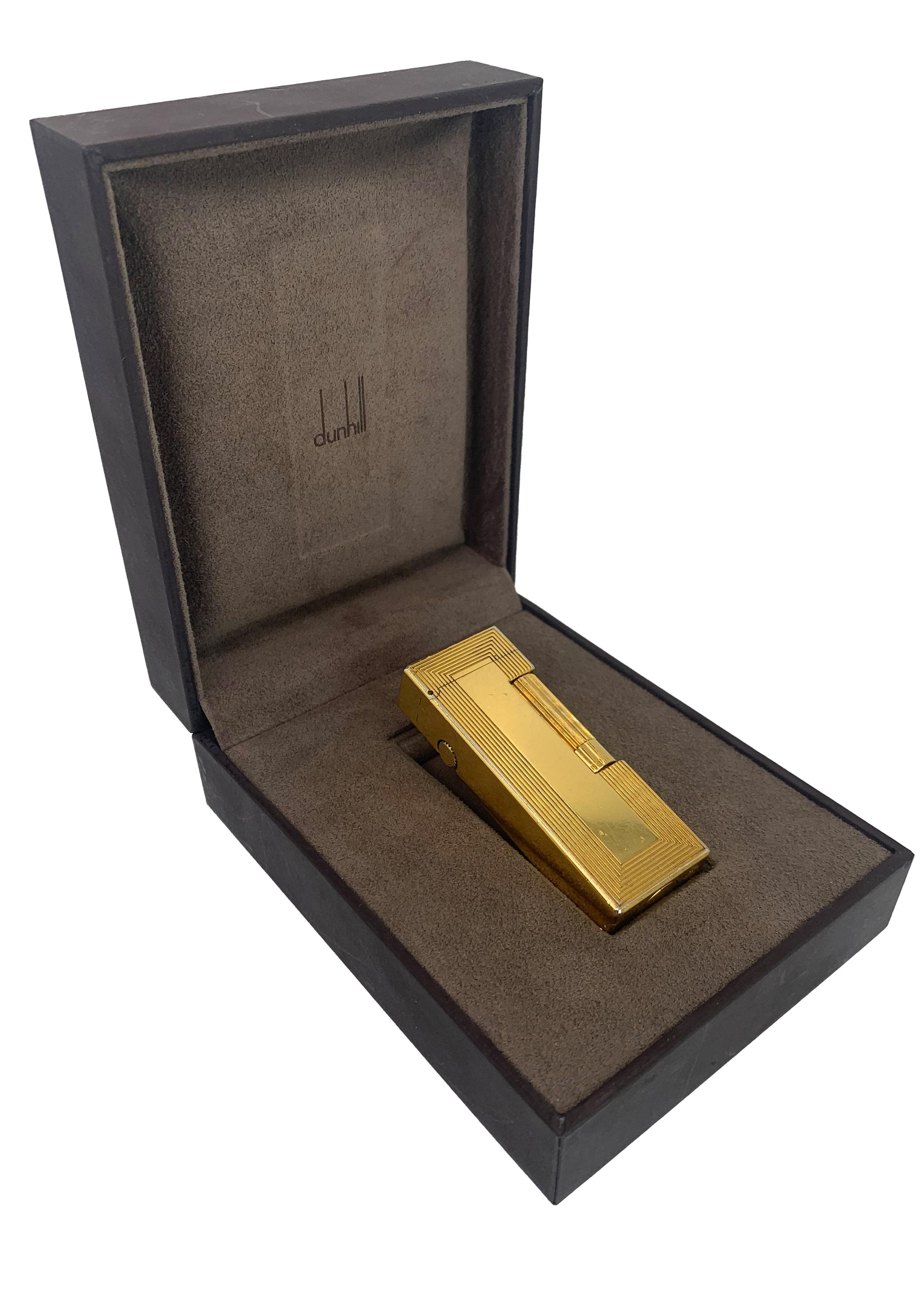 Dunhill Encendedor de Bolsillo Rollagas Chapado en Oro de 18 ct Con Caja Original. en venta 3