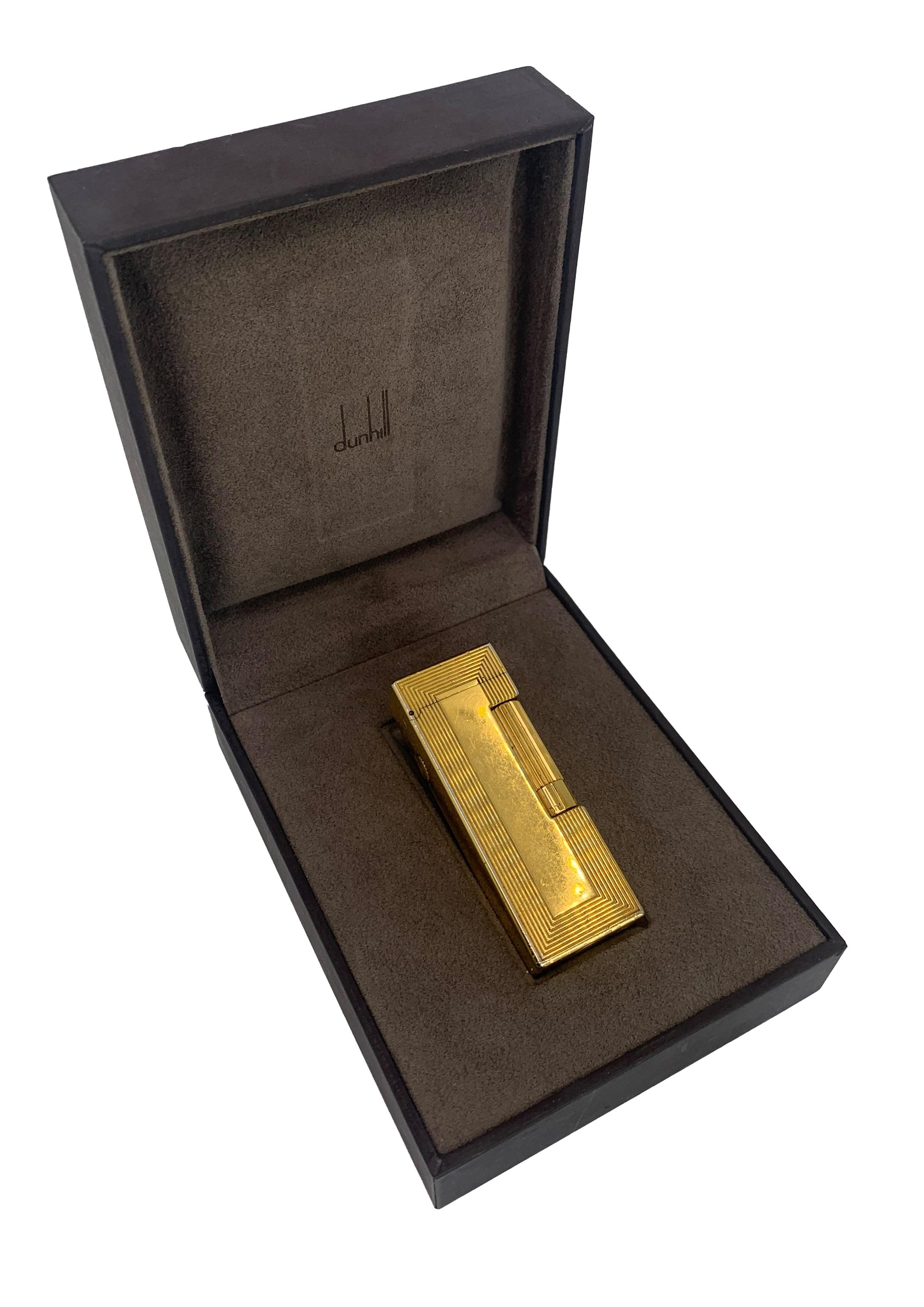 Dunhill Encendedor de Bolsillo Rollagas Chapado en Oro de 18 ct Con Caja Original. en venta 4