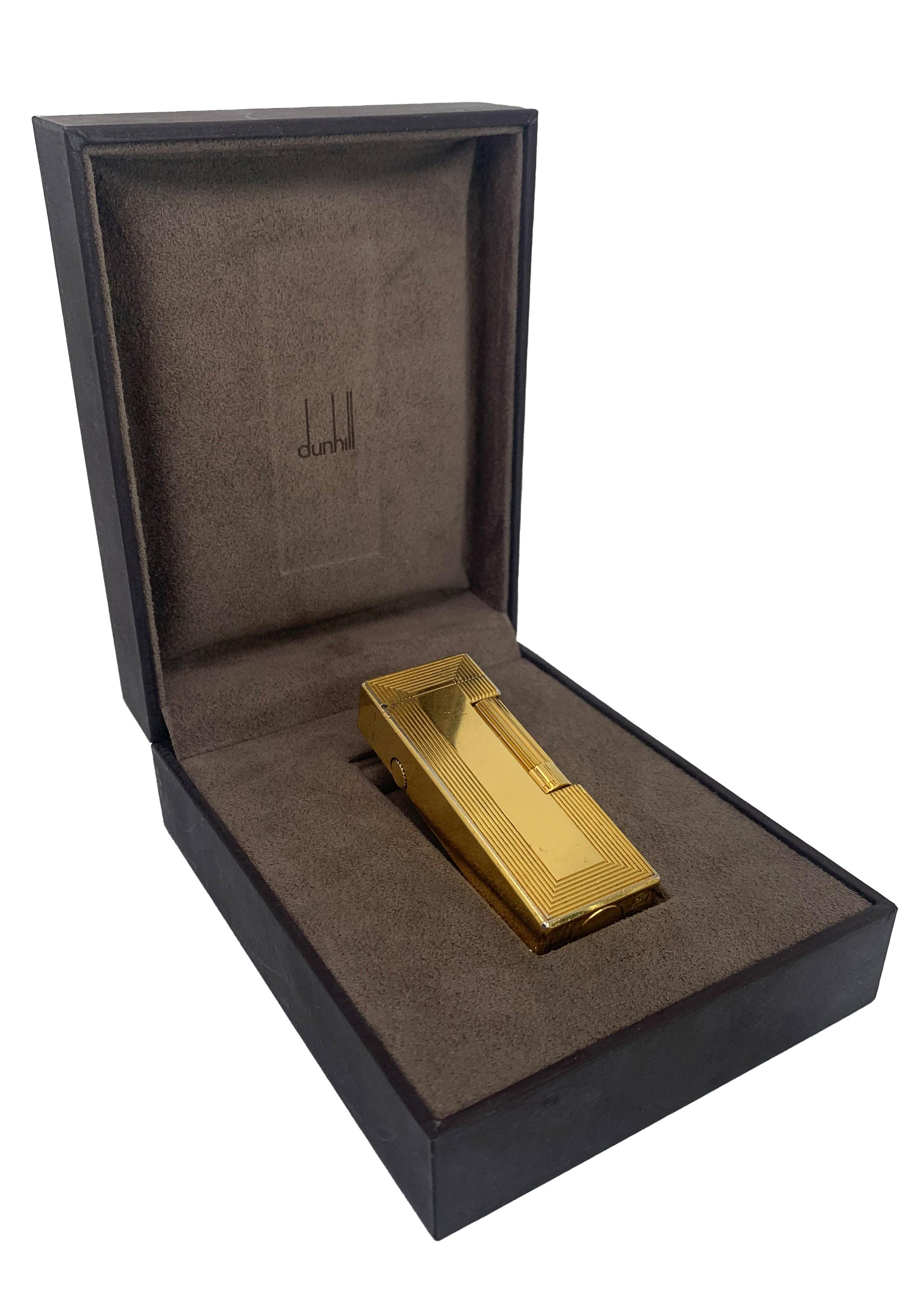 Dunhill Encendedor de Bolsillo Rollagas Chapado en Oro de 18 ct Con Caja Original. en venta 5