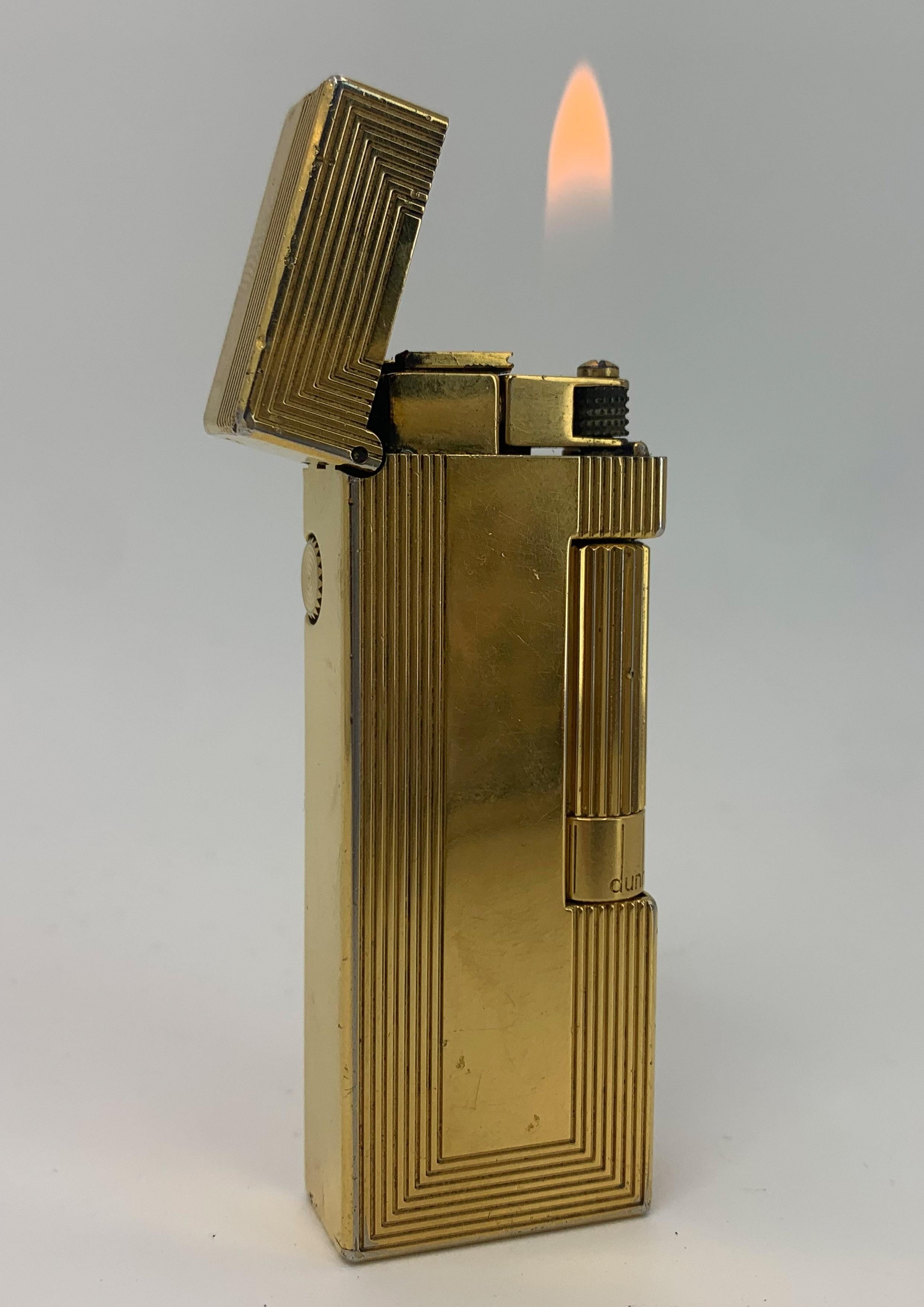 Dunhill Encendedor de Bolsillo Rollagas Chapado en Oro de 18 ct Con Caja Original. en venta 6