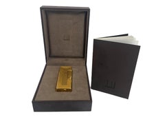 Dunhill 18ct Gold Plated Rollagas Pocket Cigarette Lighter With Original Box.