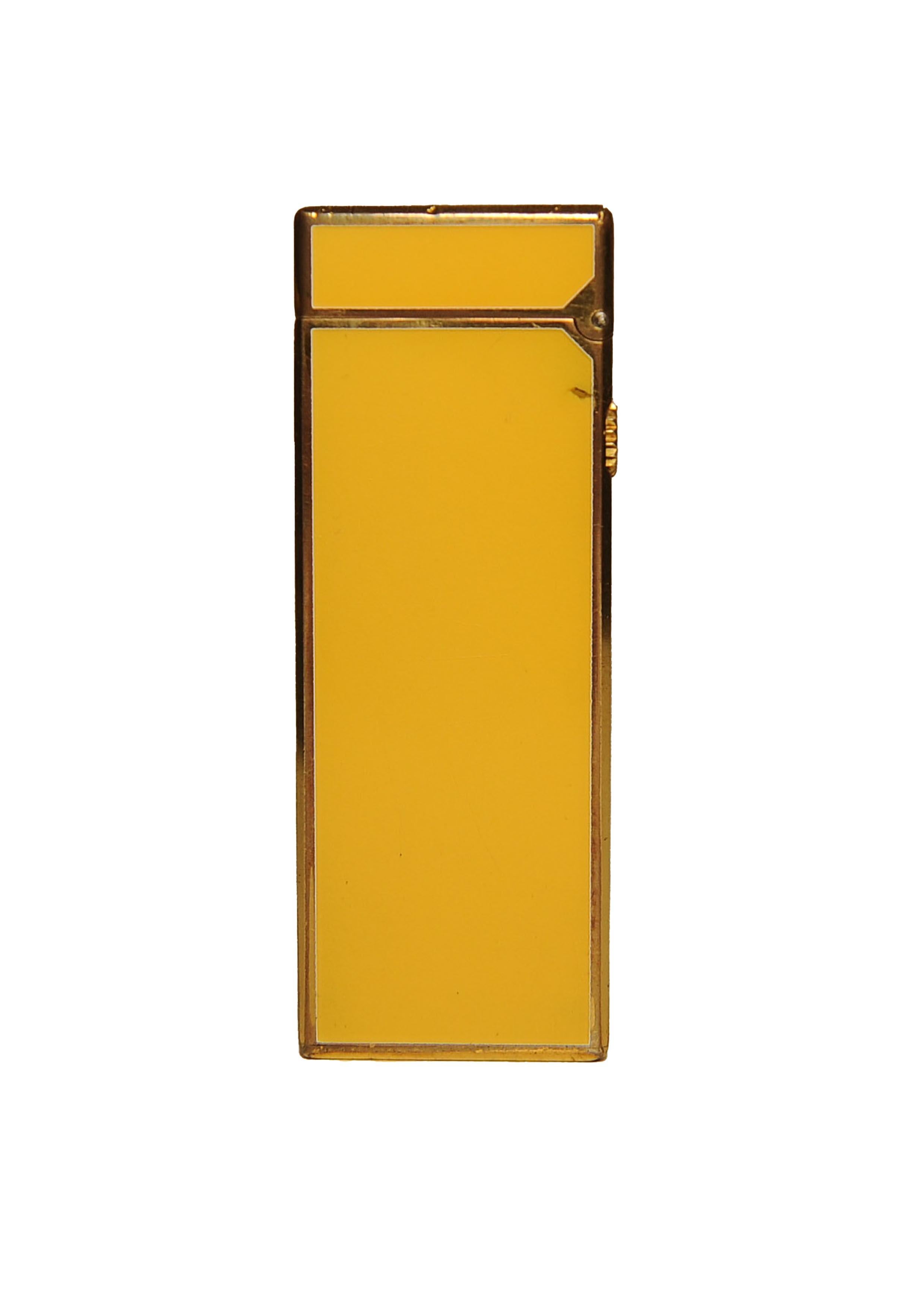 Dunhill 18ct Gold Plated Yellow Lacquered Rollagas Lighter Serviced Working en vente 8