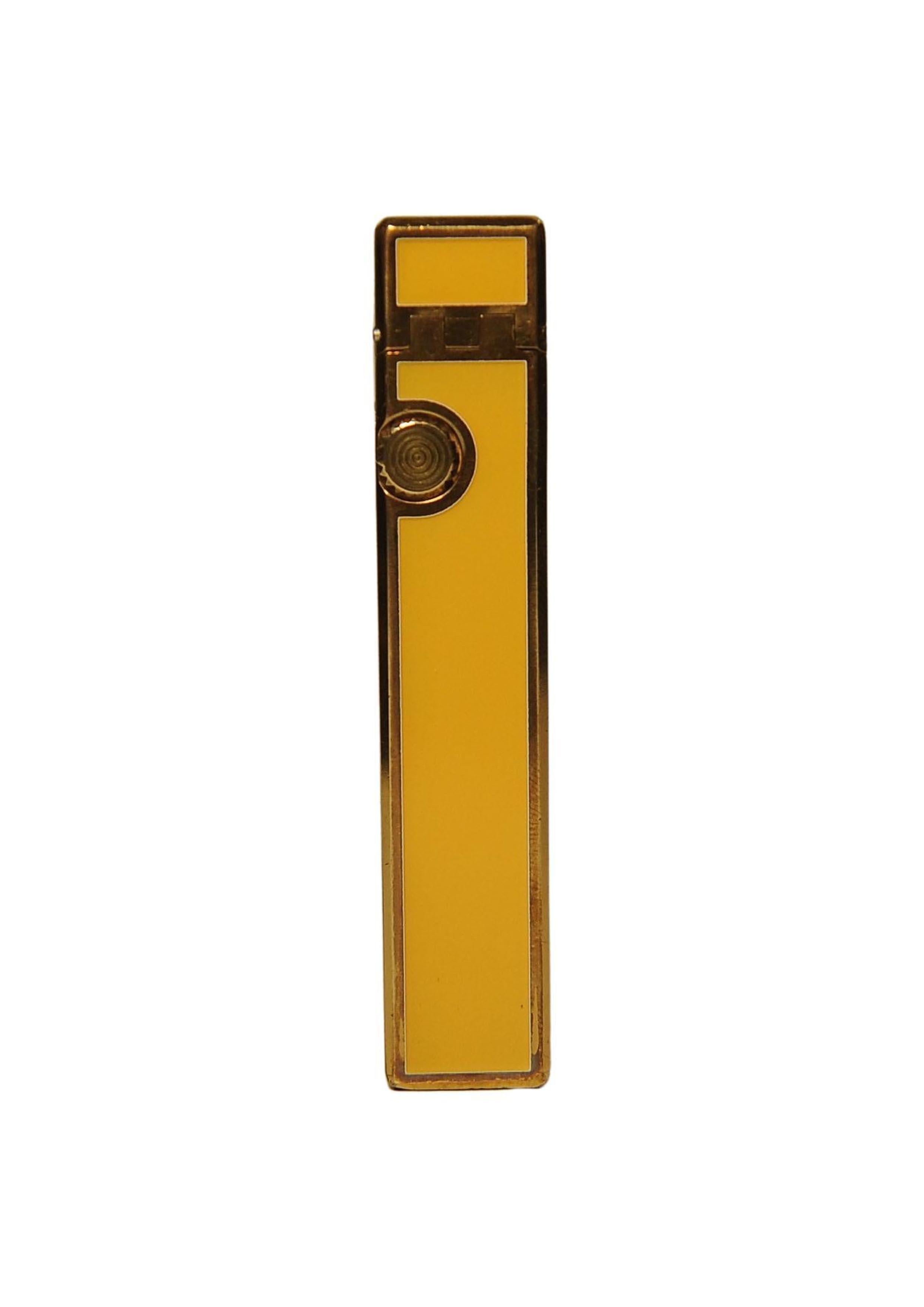 Dunhill 18ct Gold Plated Yellow Lacquered Rollagas Lighter Serviced Working en vente 10
