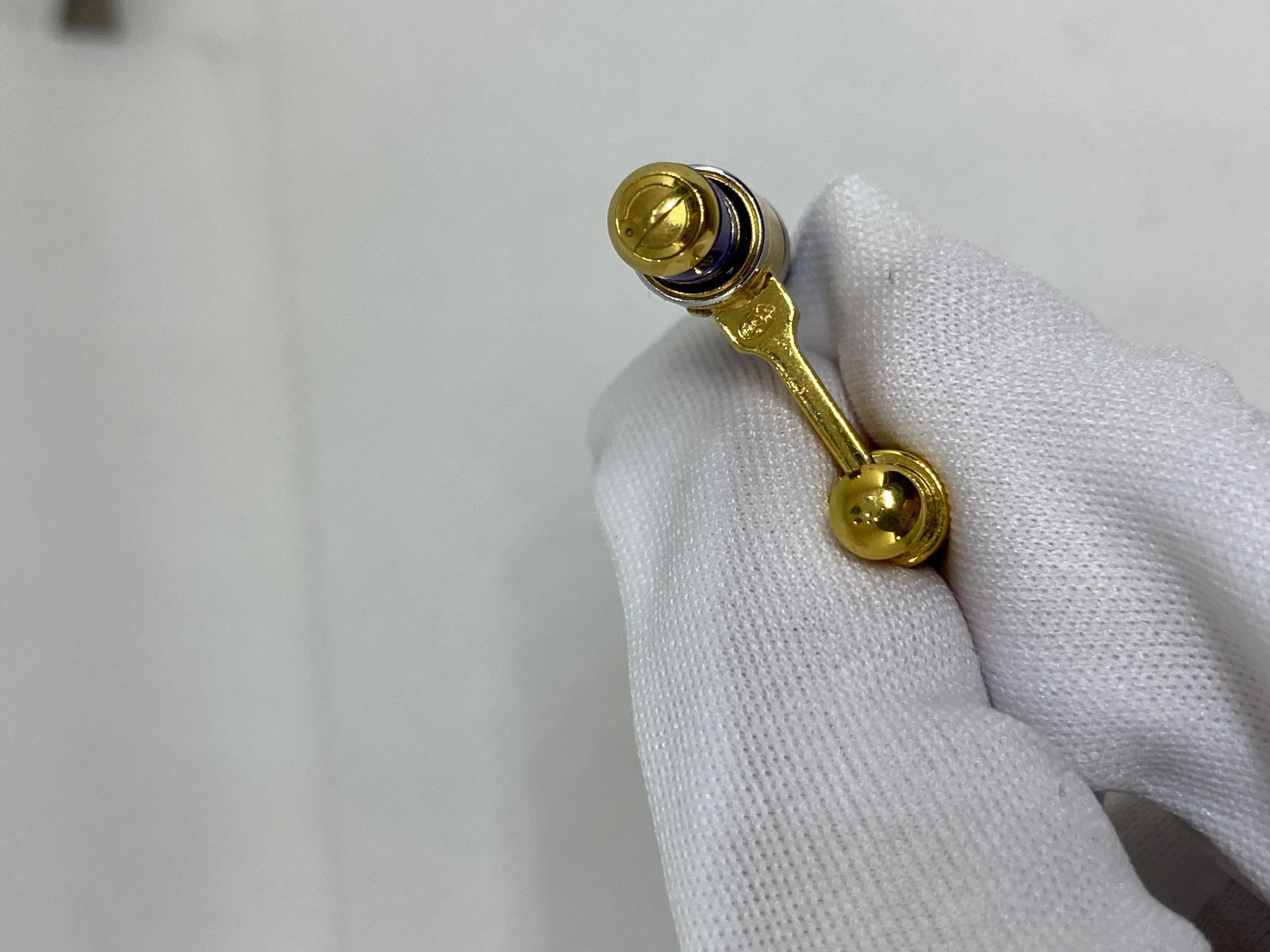 Men's Dunhill 18K Yellow Gold Lapis Lazuli Cufflinks