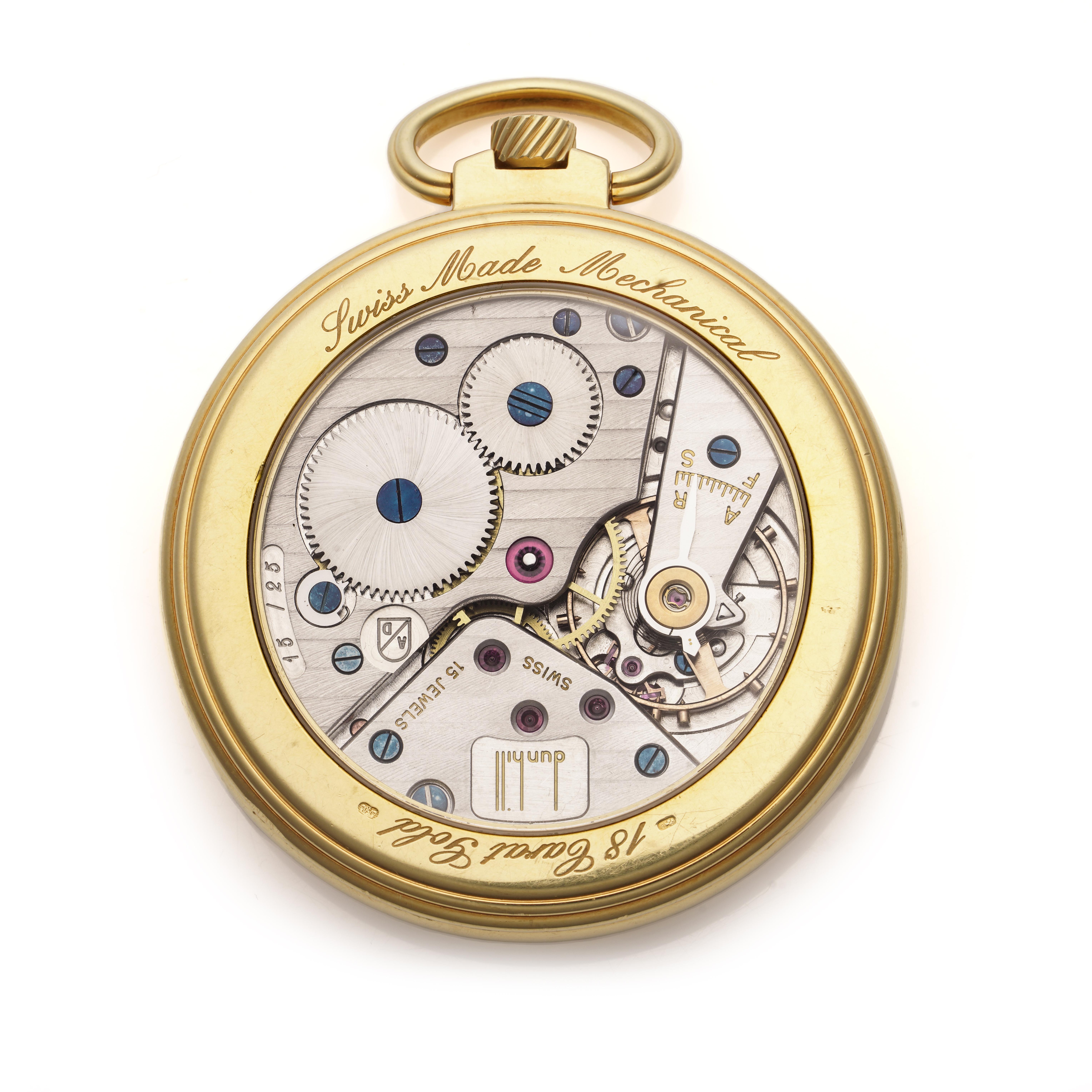 Reloj de bolsillo Dunhill Centenario de oro amarillo de 18 quilates en venta 1
