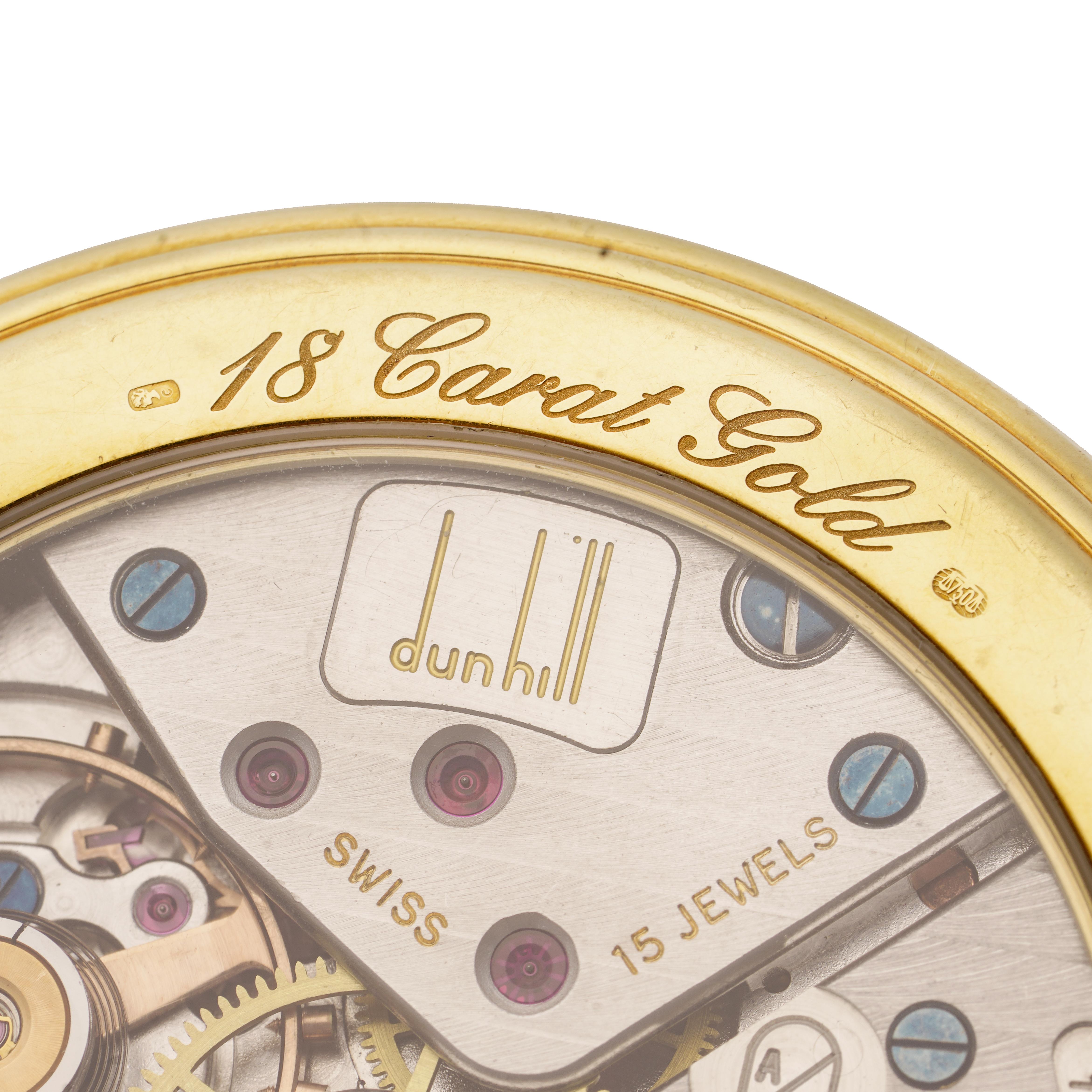 Dunhill Centenary-Taschenuhr aus 18 Karat Gelbgold im Angebot 3