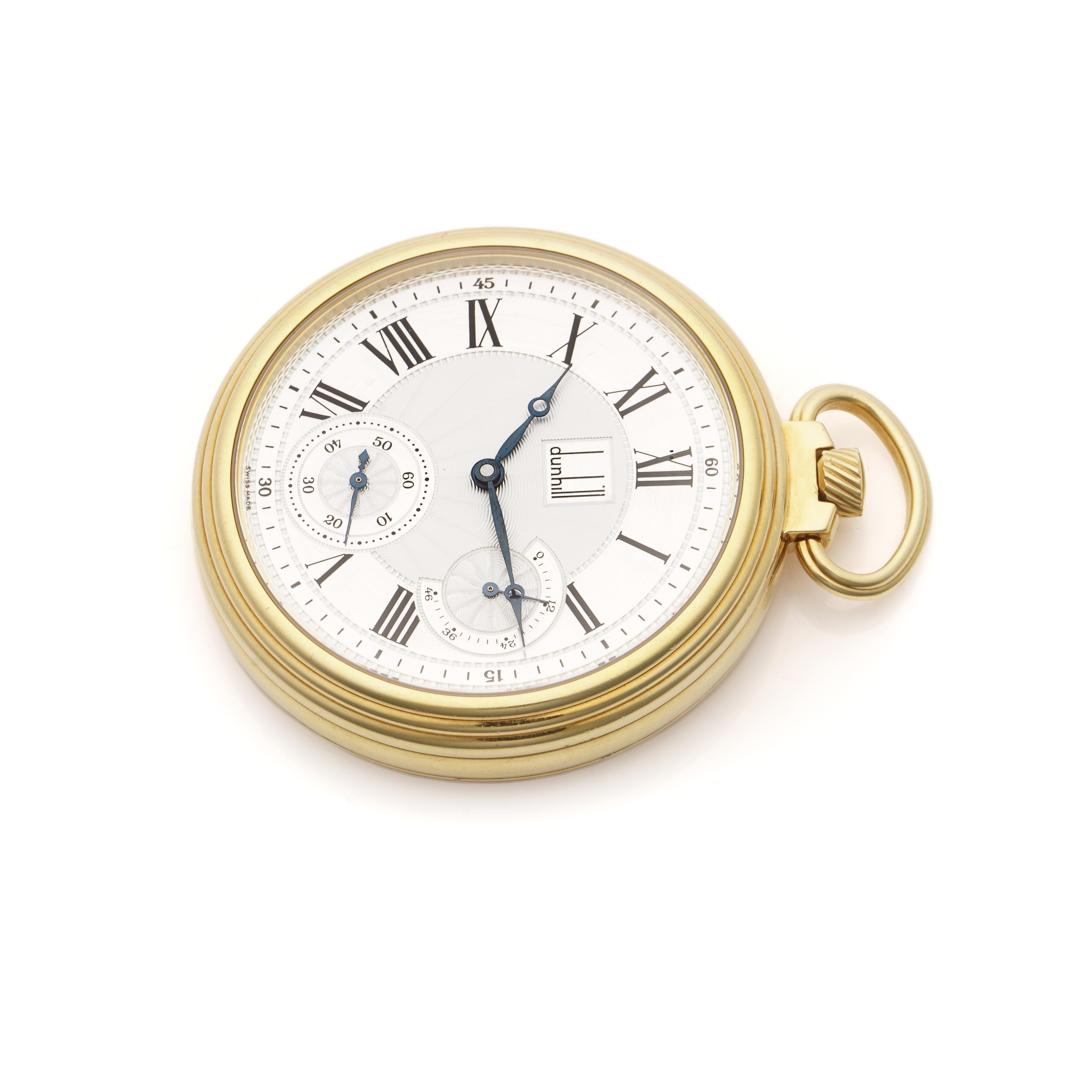 Dunhill 18 Karat Yellow Gold Centenary Pocket Watch For Sale 1