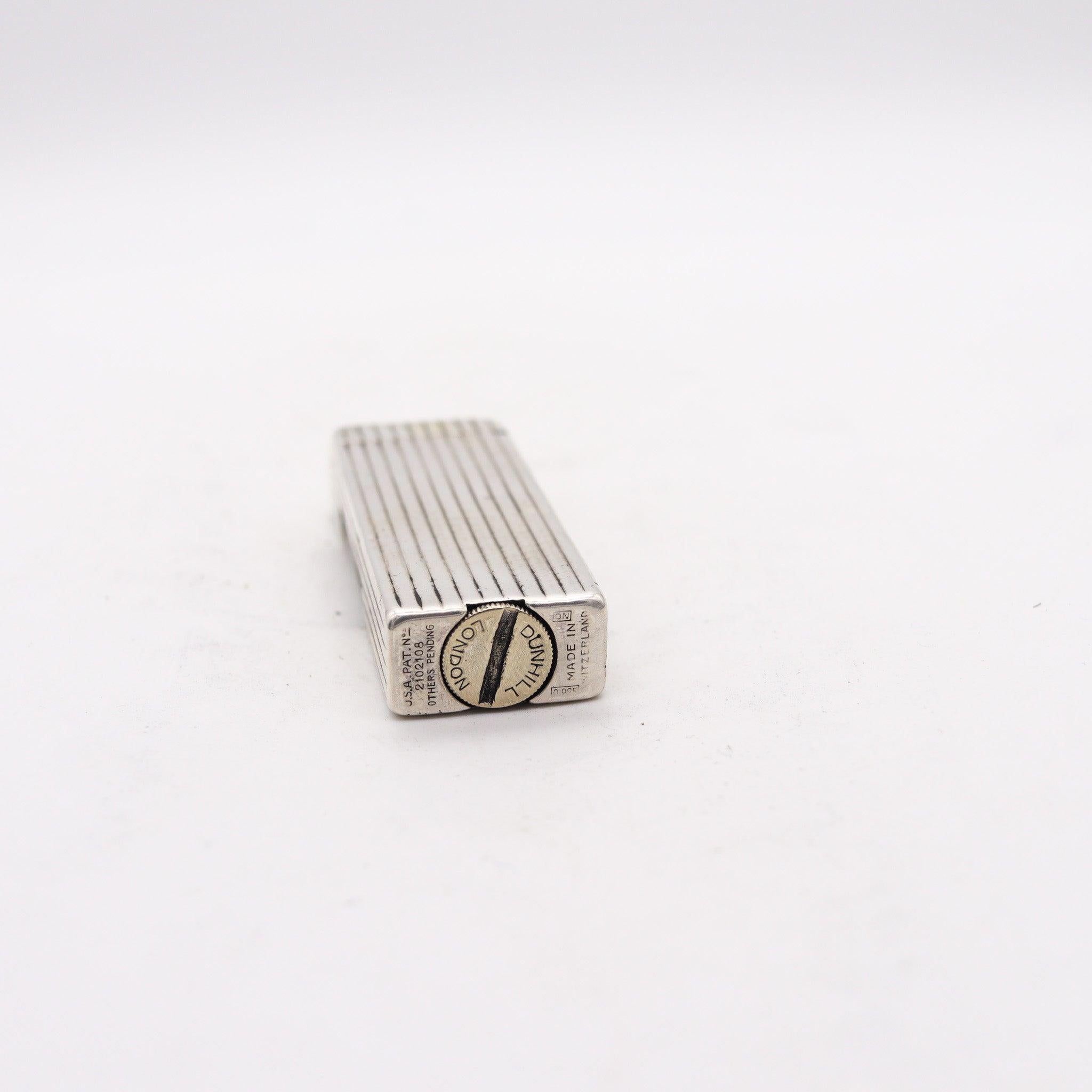 Swiss DUNHILL 1938 Rollalite Petrol Pocket Lighter In Solid .925 Sterling Silver