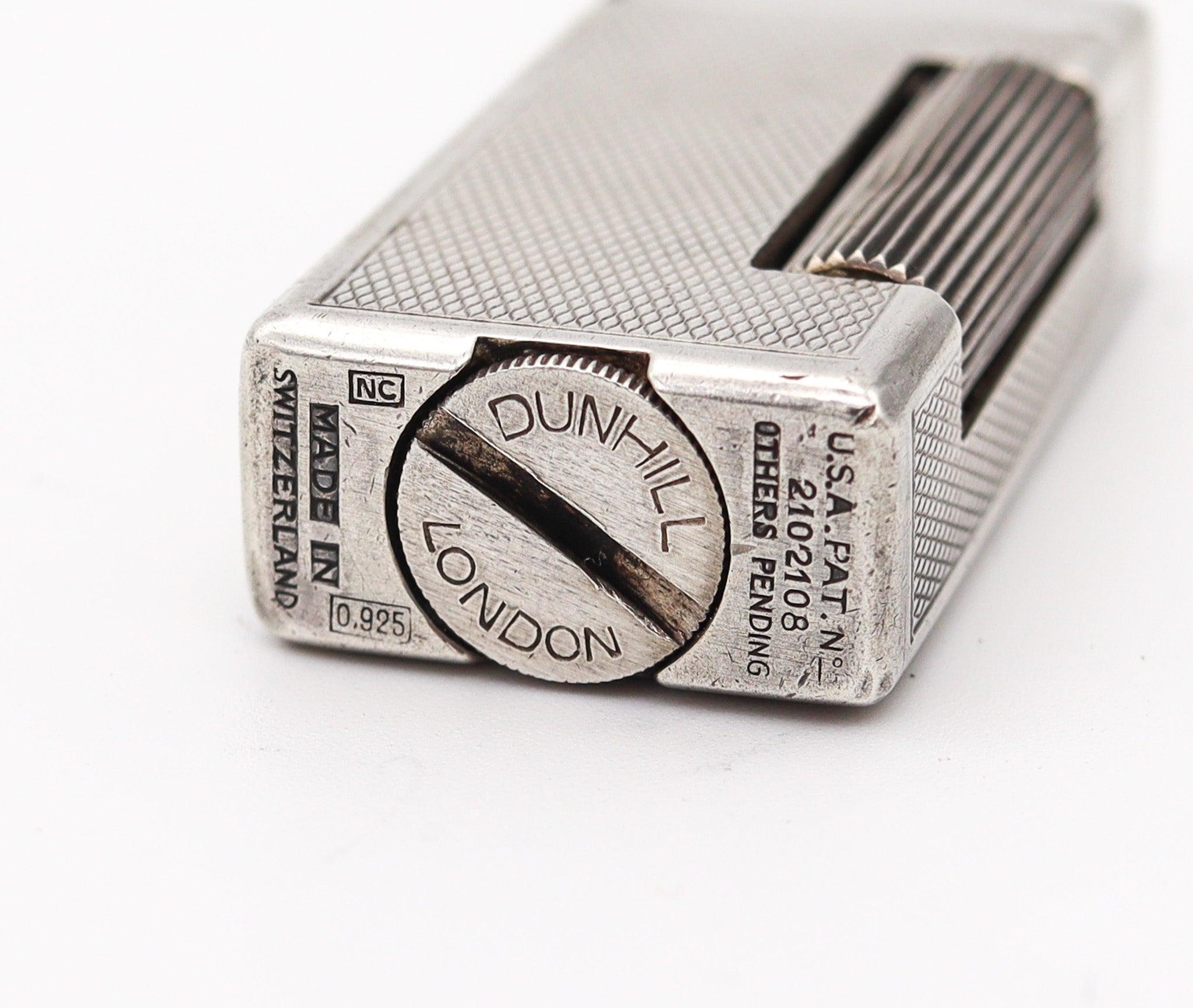 European DUNHILL 1938 Short Rollalite Petrol Pocket Lighter In Solid .925 Sterling Silver For Sale