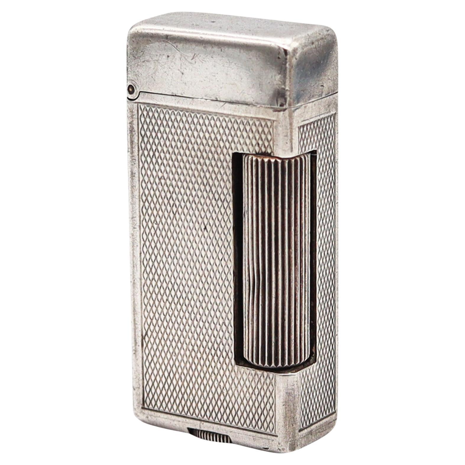 DUNHILL 1938 Short Rollalite Petrol Pocket Lighter In Solid .925 Sterling Silver