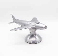 Dunhill 1954 London F-86 Jet Aircraft Table Desk Lighter In Brushed Aluminum