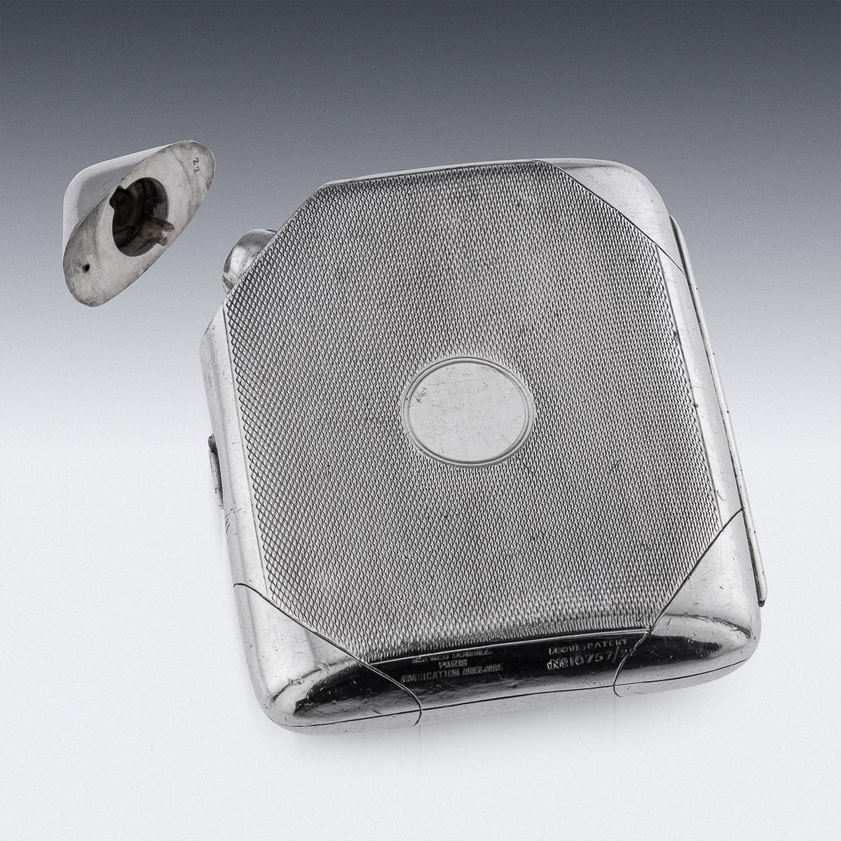 Autre Dunhill 20th Century Silver Plated Cigarette Case Shaped Hip Flask c.1920 en vente