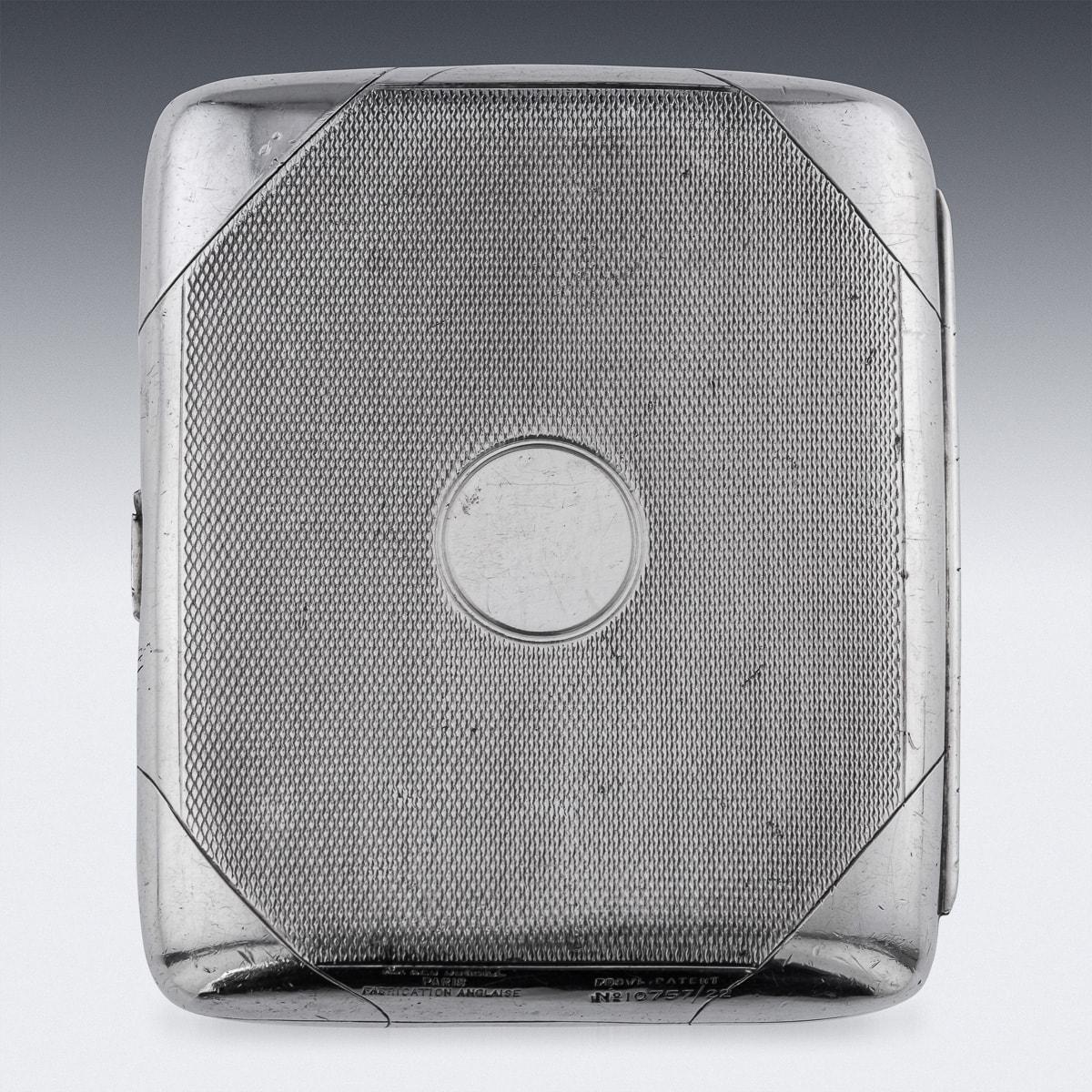 Other Dunhill 20th Century Silver Plated Cigarette Case Shaped Hip Flask c.1920 For Sale