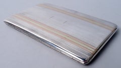 Dunhill American Art Deco Gold-Inlaid Sterling Silver Cigarette Case