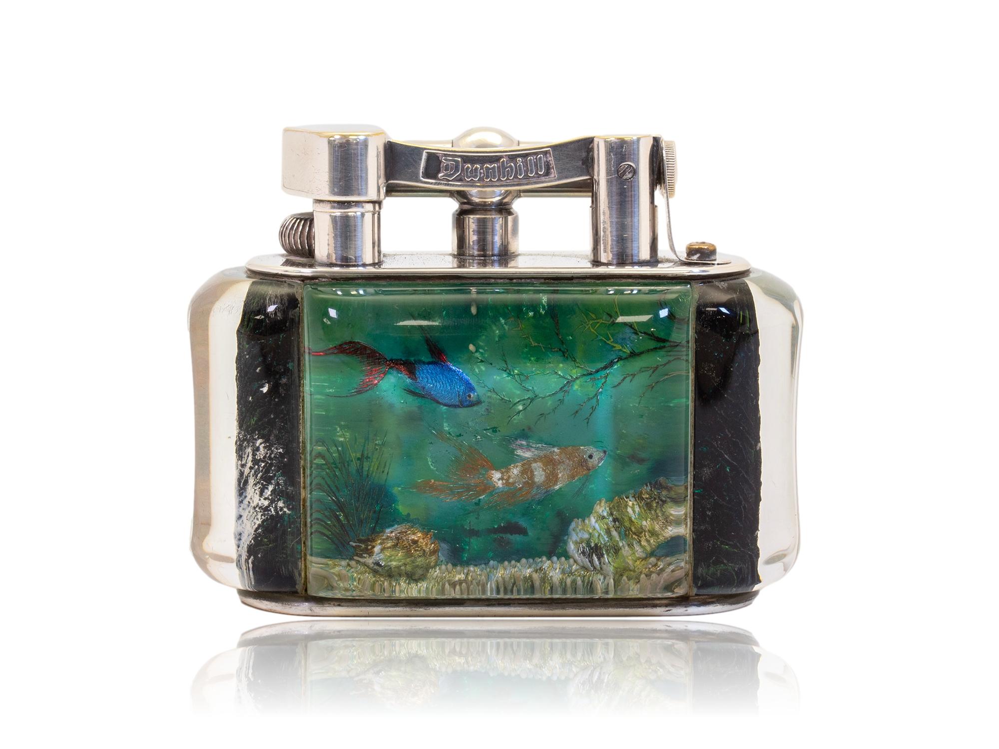 English Dunhill Aquarium Half-Giant Table Lighter For Sale