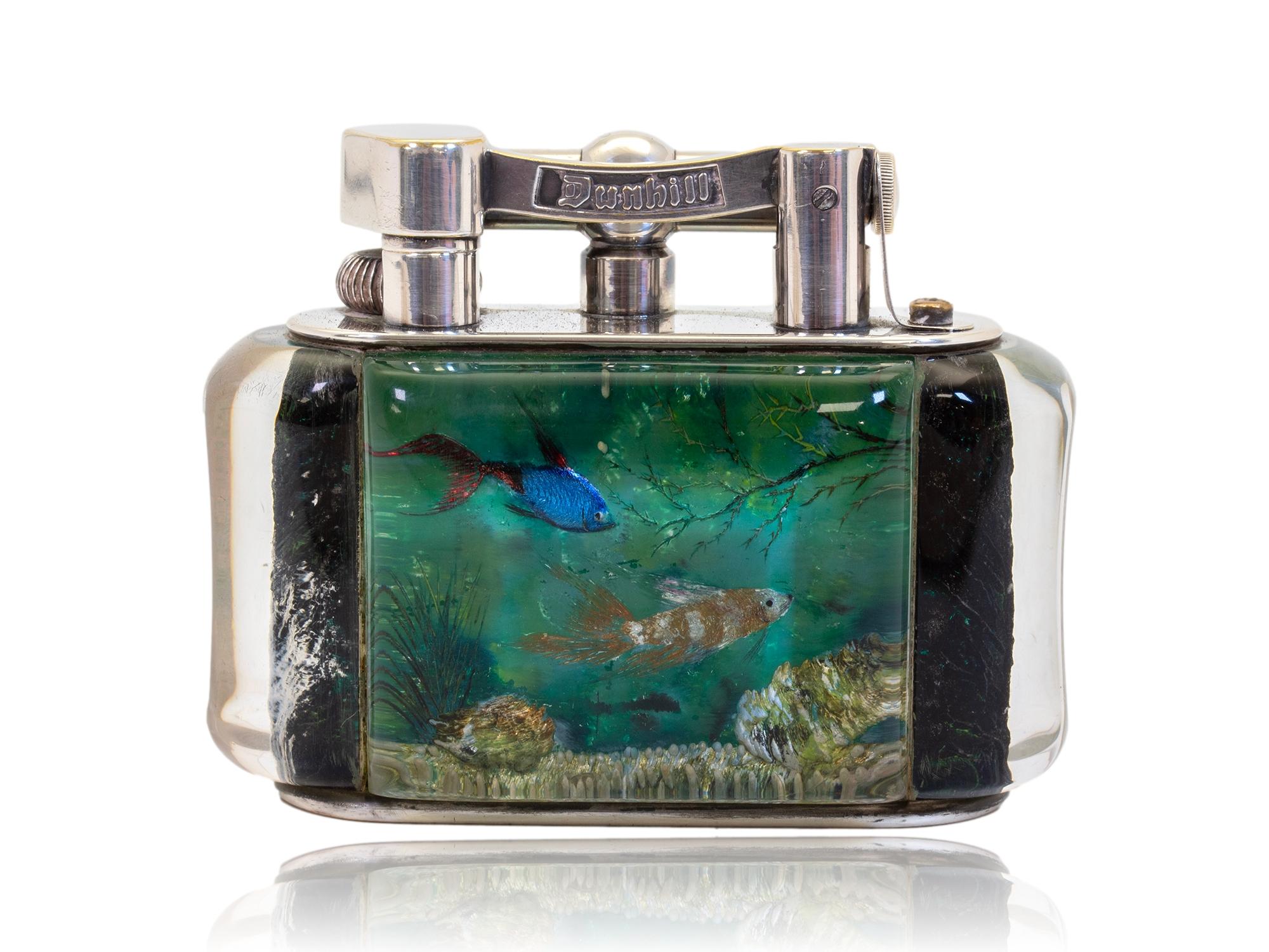 Metal Dunhill Aquarium Half-Giant Table Lighter For Sale