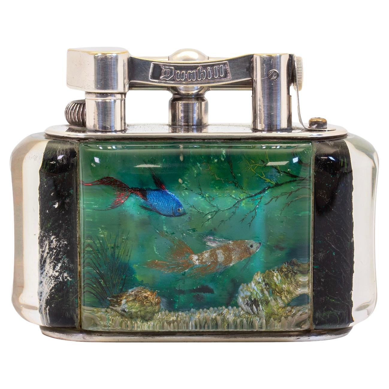 Dunhill Aquarium-Tischleuchter mit halber Glasur
