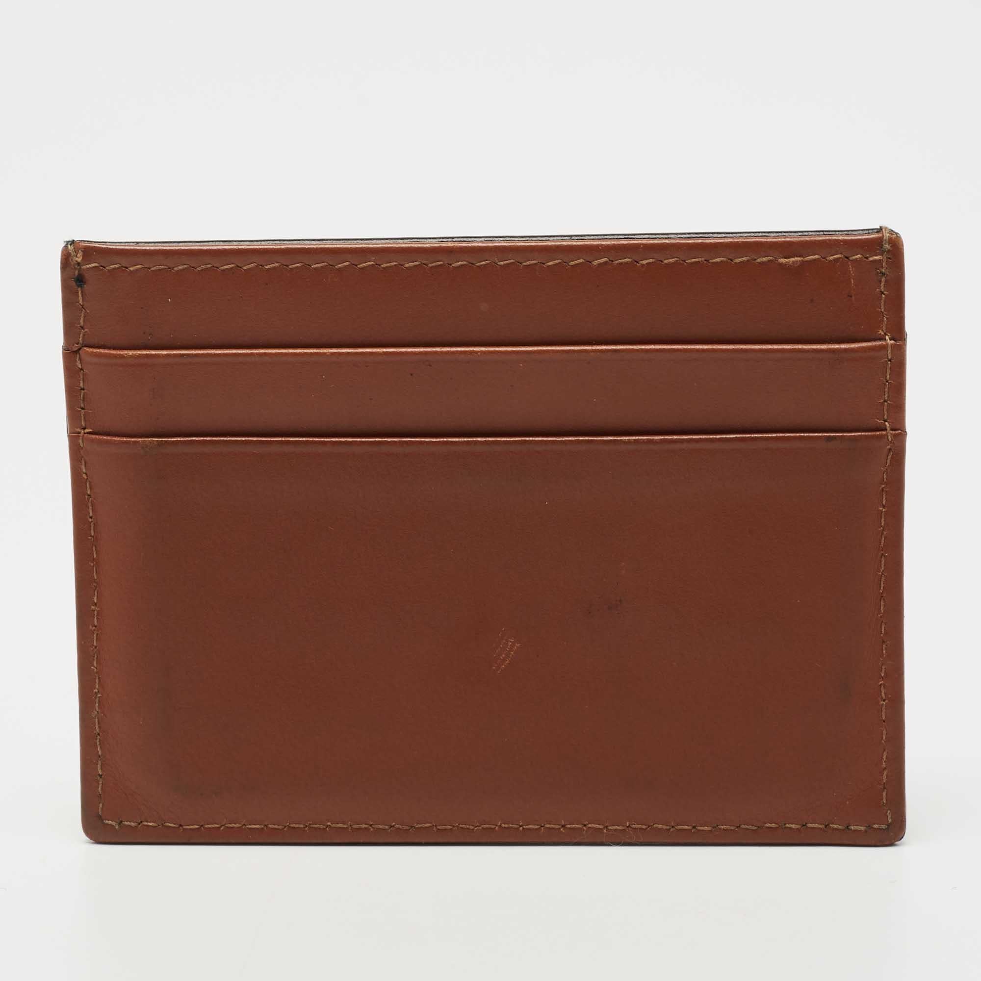 Men's Dunhill Black/Brown Leather Card Holder For Sale