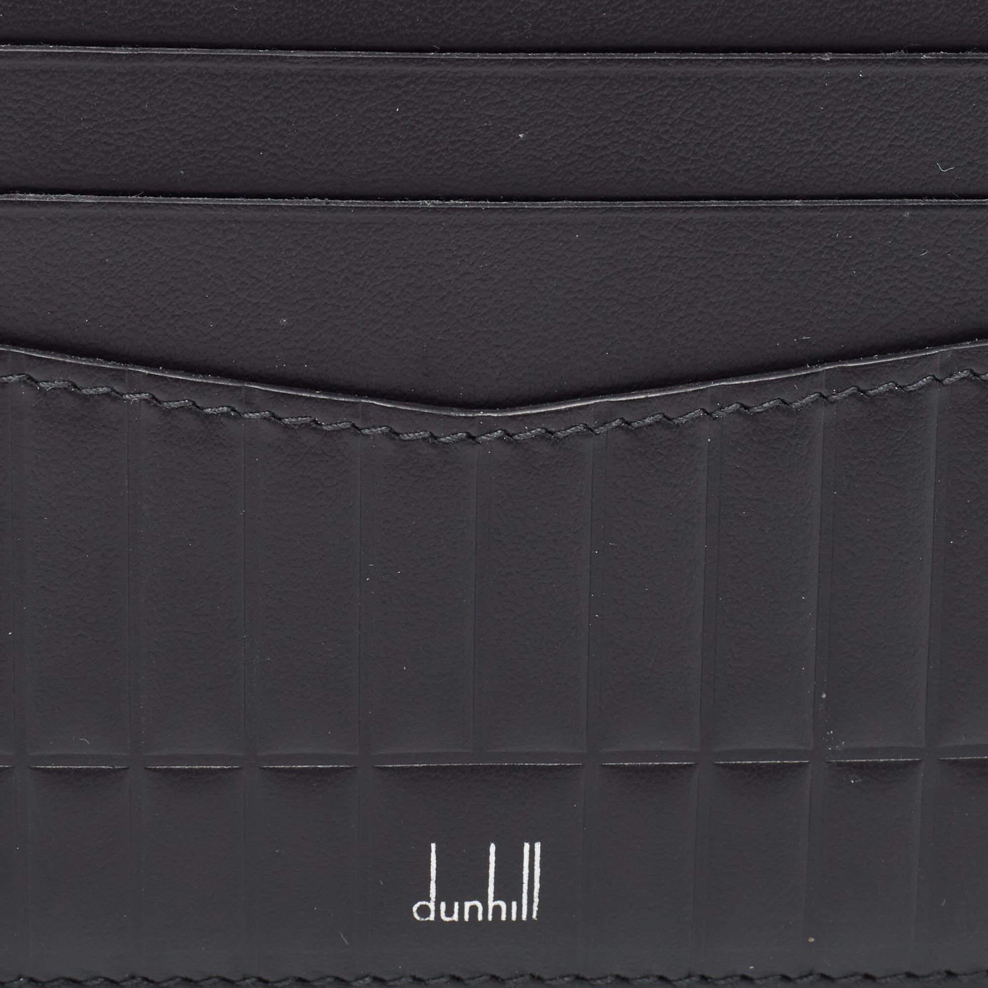 Dunhill Rollagas-Kartenhalter aus schwarzem geprägtem Leder mit Prägung im Angebot 2