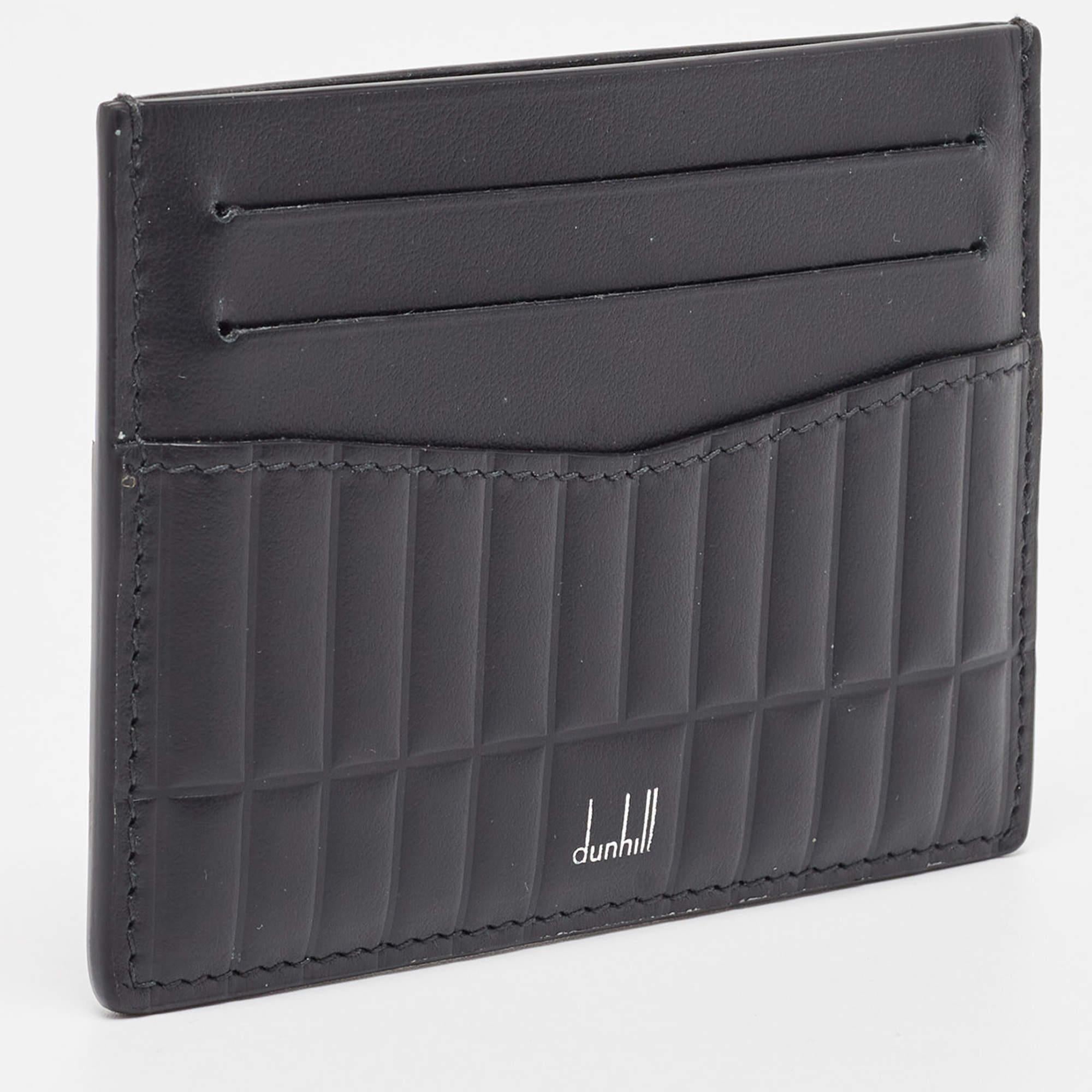 Dunhill Black Debossed Leather Rollagas Card Holder 3