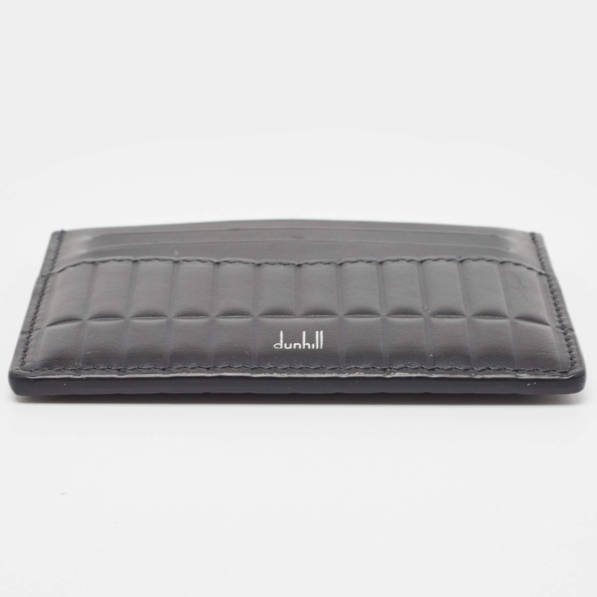 Dunhill Black Debossed Leather Rollagas Card Holder For Sale 5