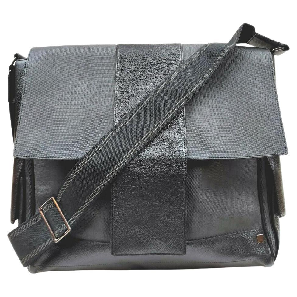 Dunhill Black Flap Messenger Crossbody Laptop Bag 861538