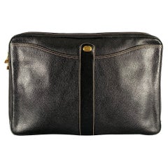 DUNHILL Black Gold Crackled Leather Bags