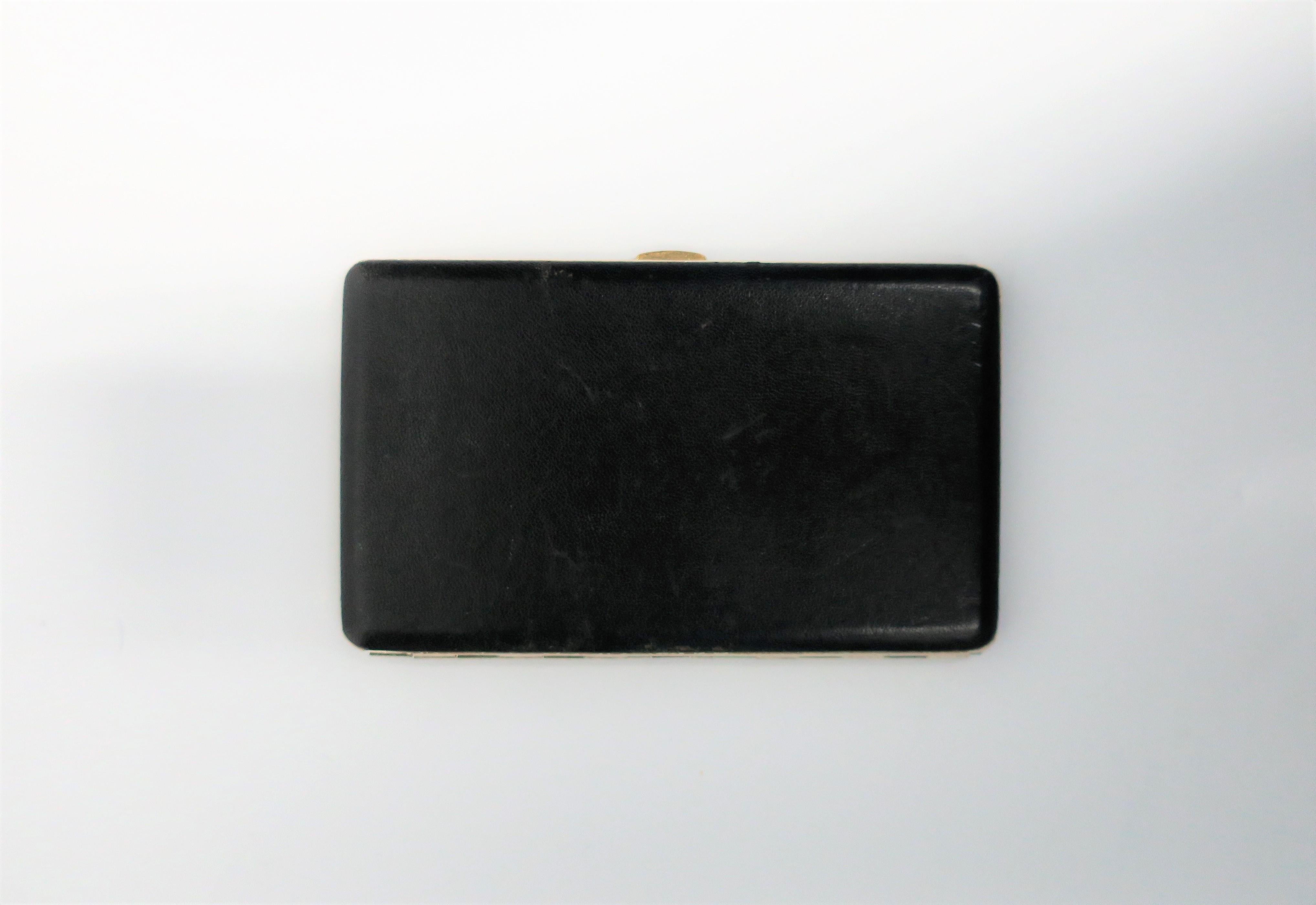 black leather cigarette case