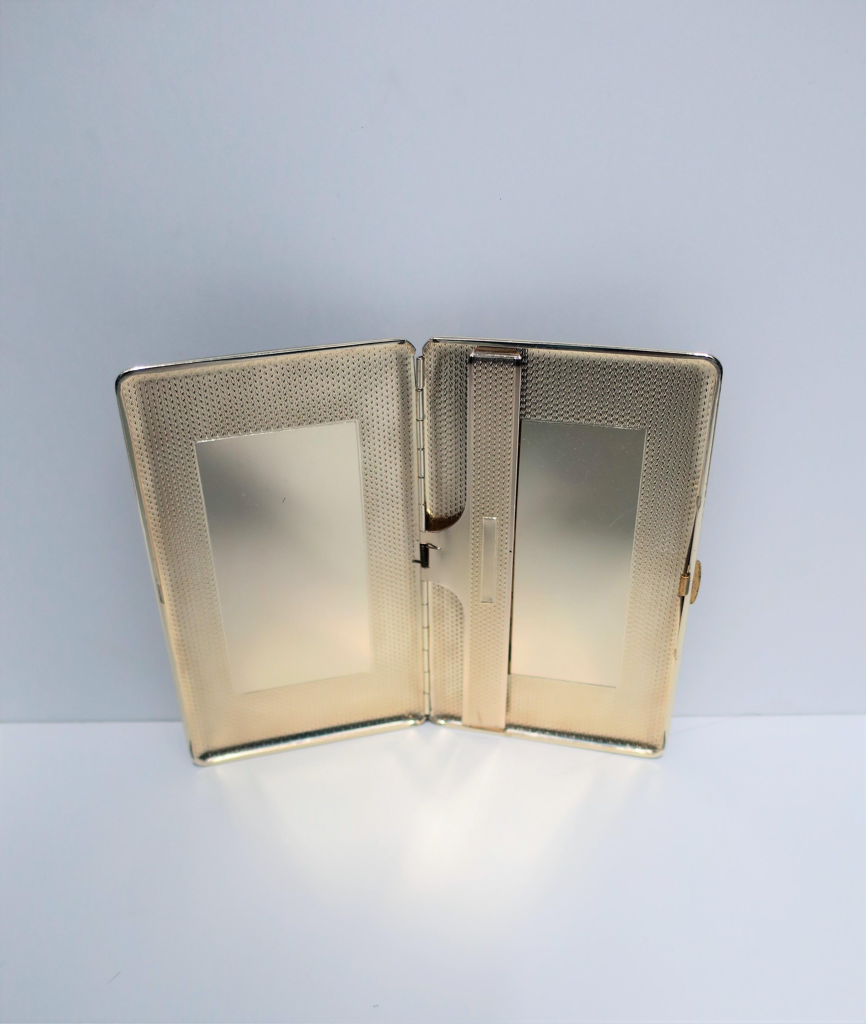 German Dunhill Black Leather and Brass Cigarette Holder Case
