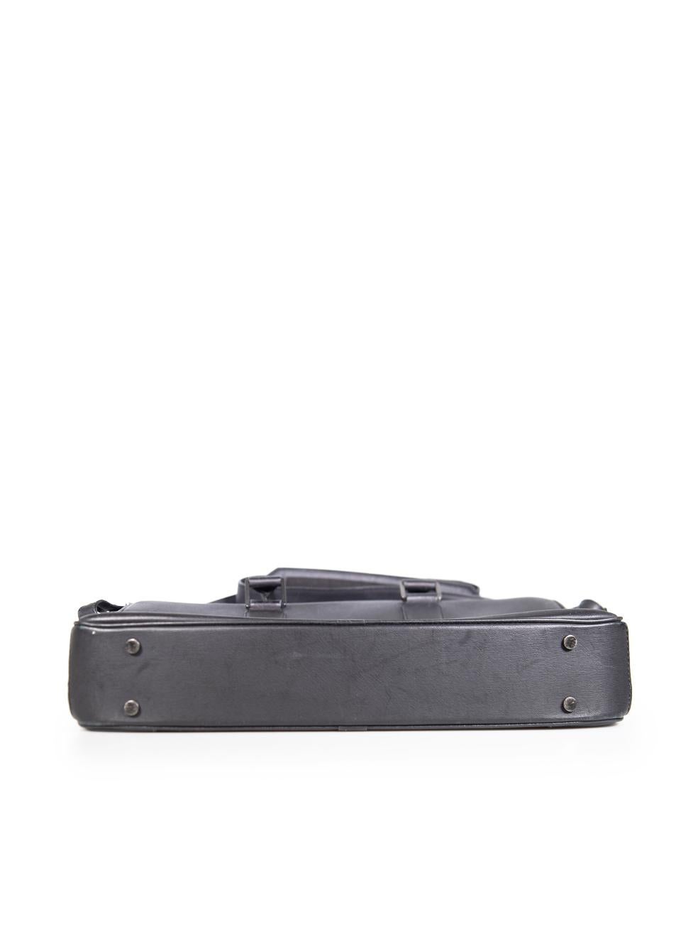 Women's Dunhill Black Leather Medium Briefcase