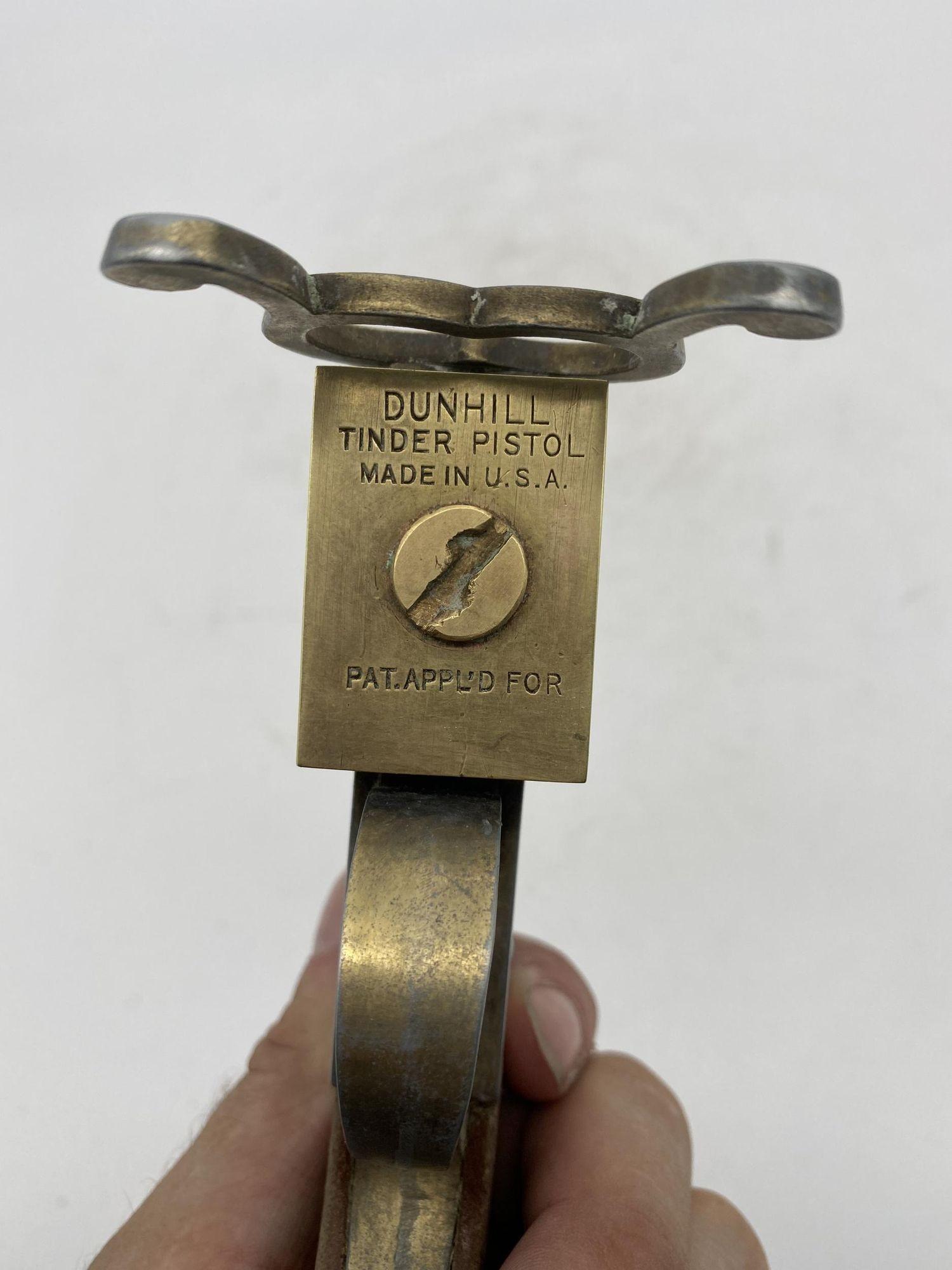 Dunhill Messing Zunder Pistole Tischfeuerzeug (Frühes 20. Jahrhundert) im Angebot