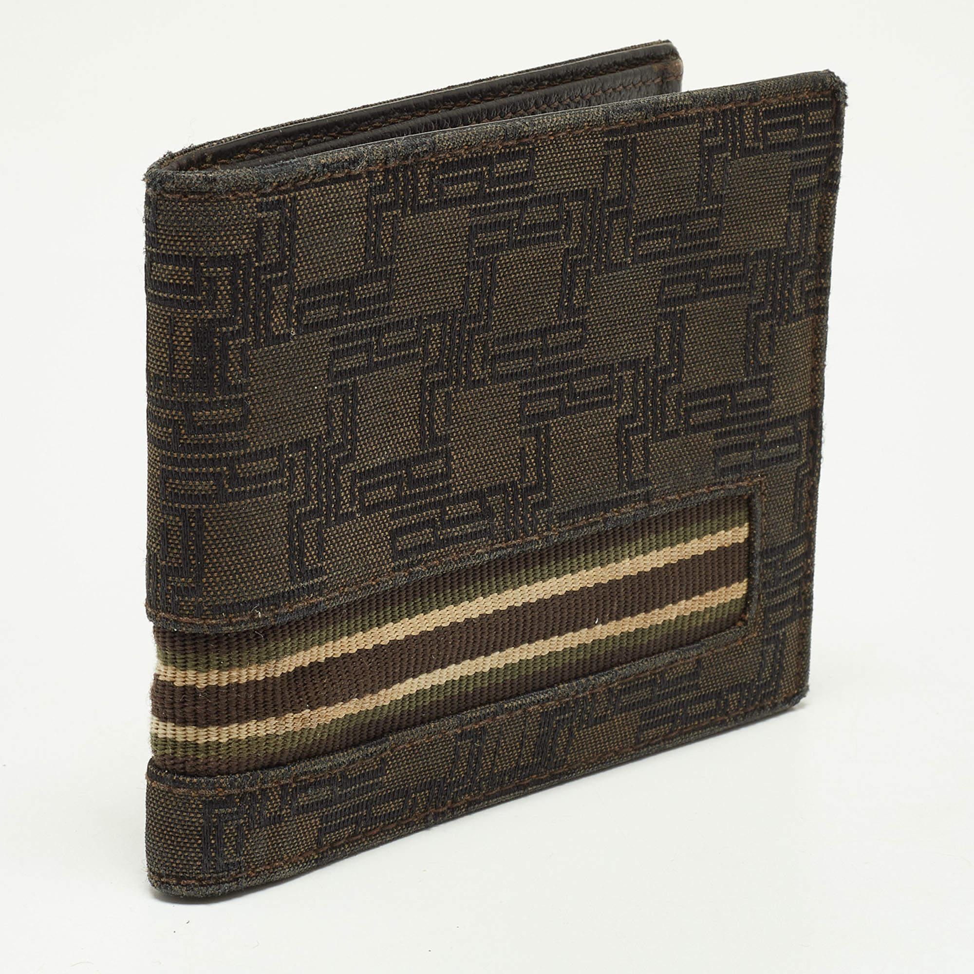 Men's Dunhill Brown Monogram Canvas Bifold Wallet For Sale