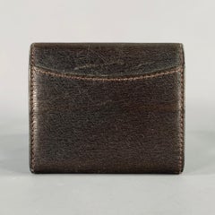 DUNHILL Brown Silver Textured Leather Wallet