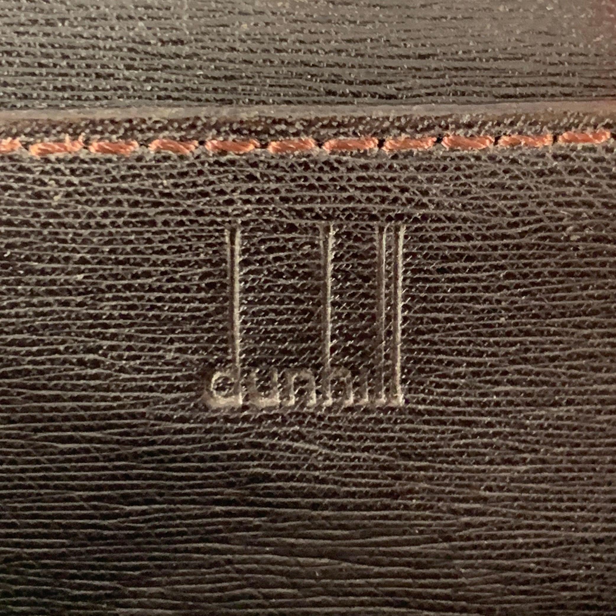 DUNHILL Brown Silver Textured Leather Wallet In Excellent Condition For Sale In San Francisco, CA