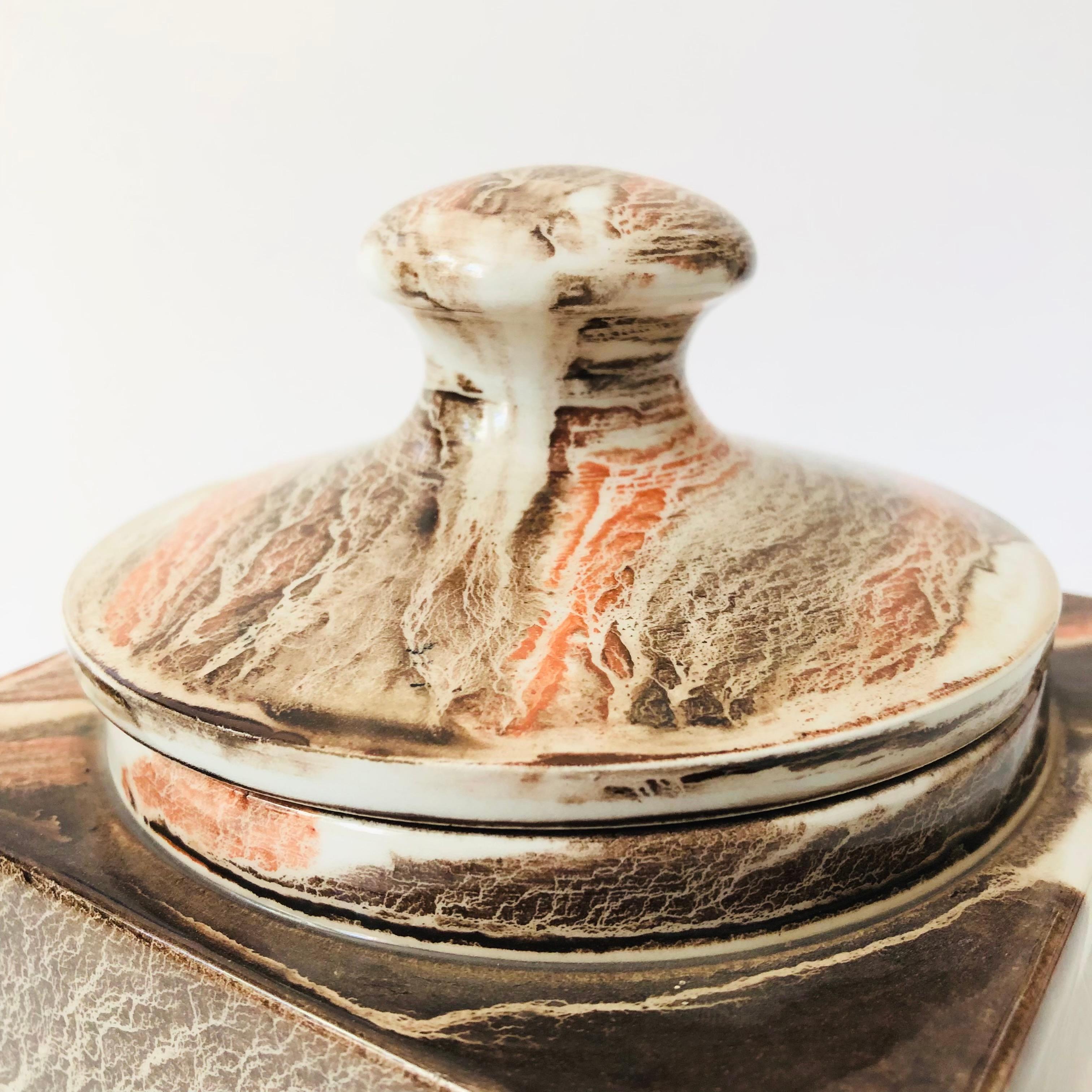 Italian Dunhill Ceramic Container - Made in Italy For Sale