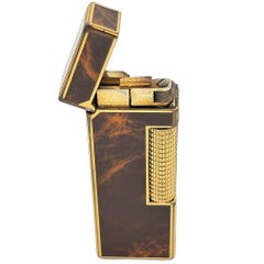 Dunhill Charmel Marble Enamel & Gold Plate Rollagas Lighter