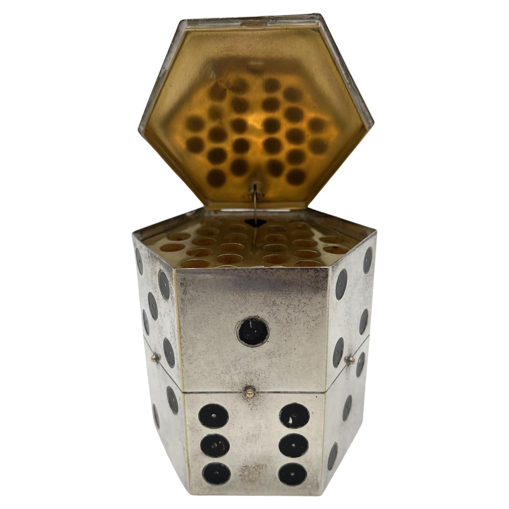 Dunhill Chrome Dice and Playing Cards Cigarette Dispensers